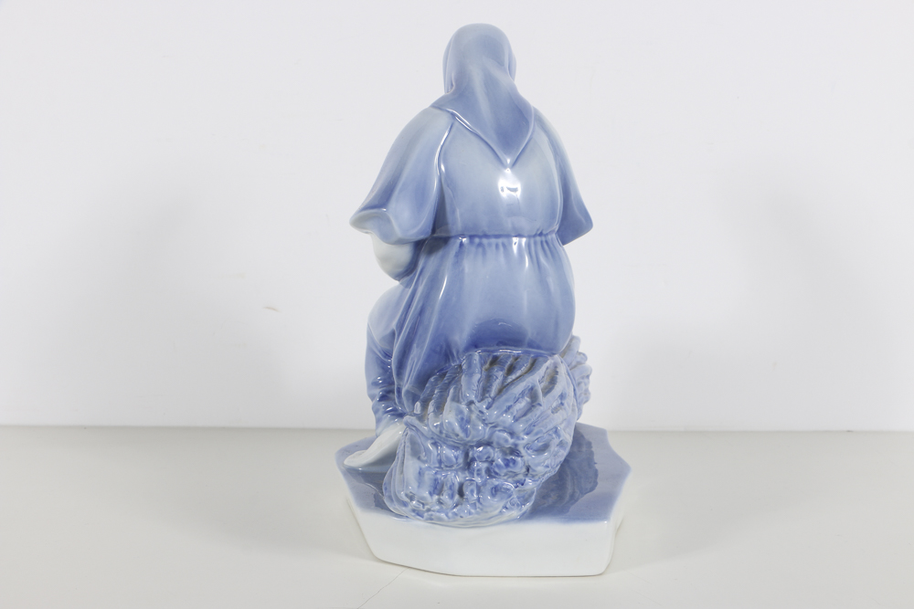 Zsolnay Ceramic Woman Figurine Designed by Sinkó András