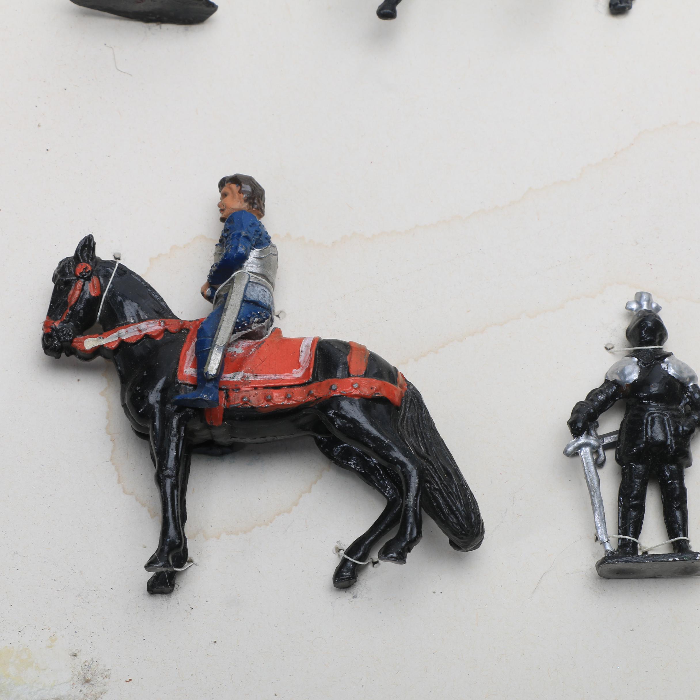 Antique Painted Lead Knight Figures