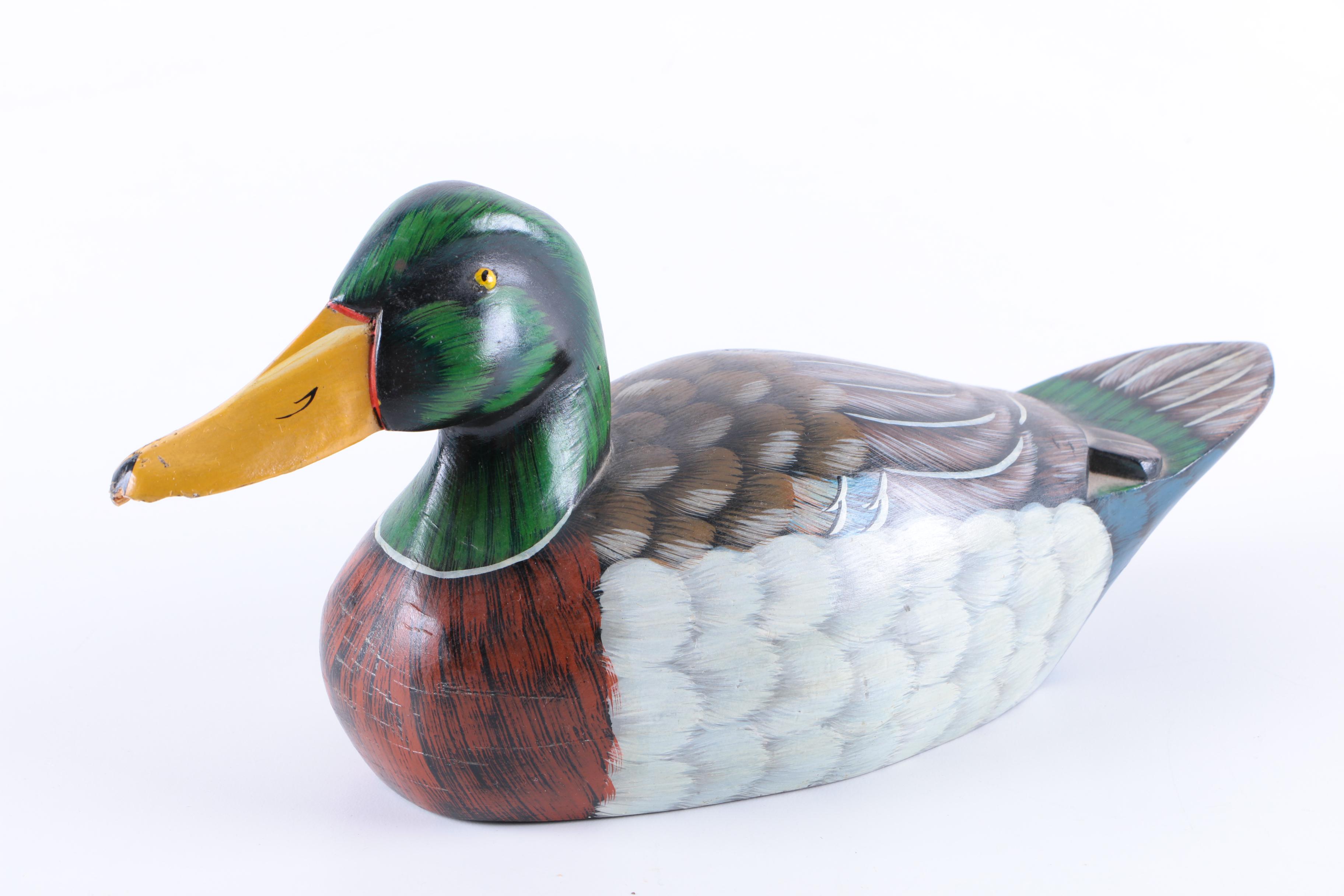 Collection of Carved Wooden Ducks