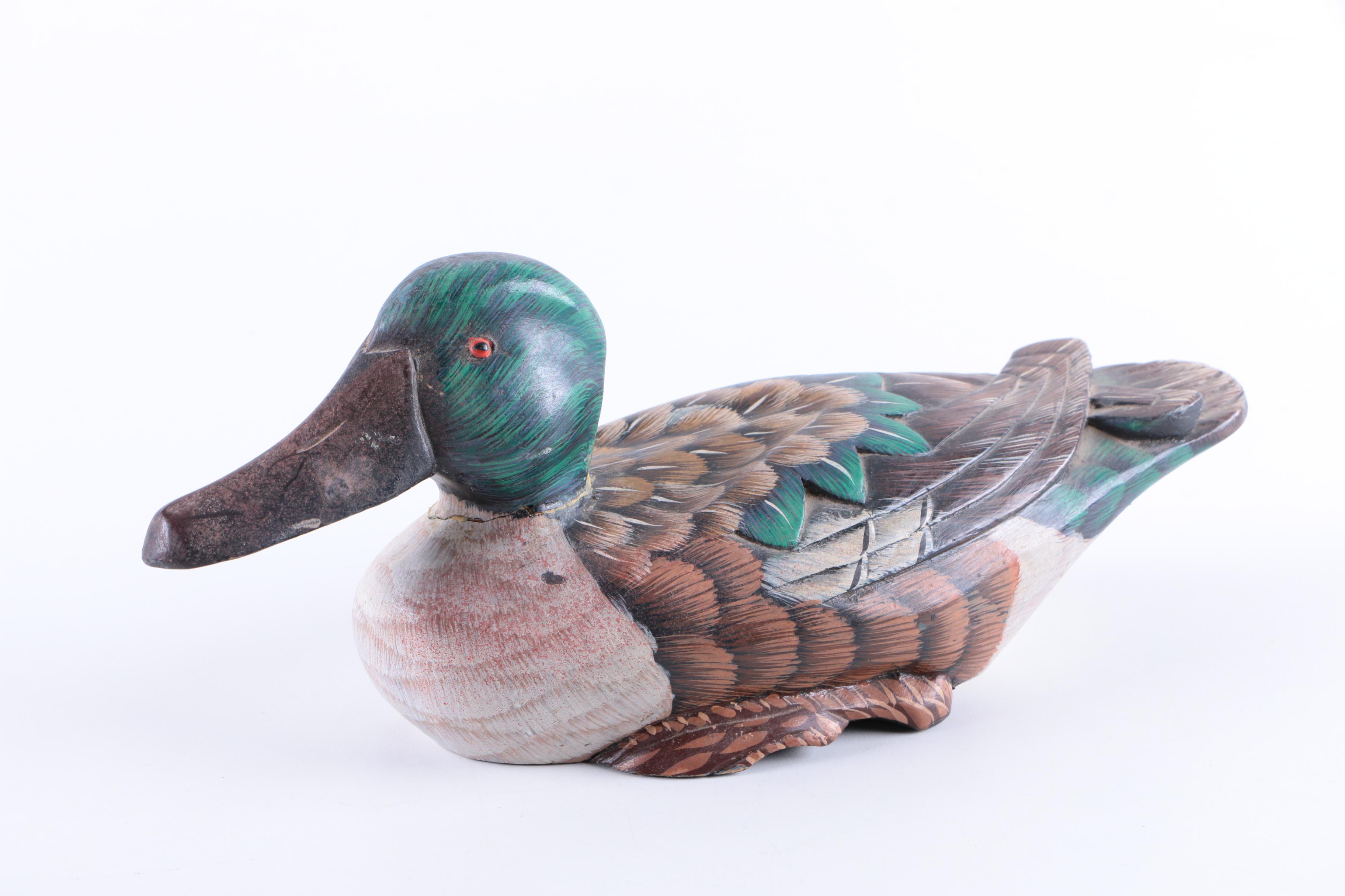 Collection of Carved Wooden Ducks