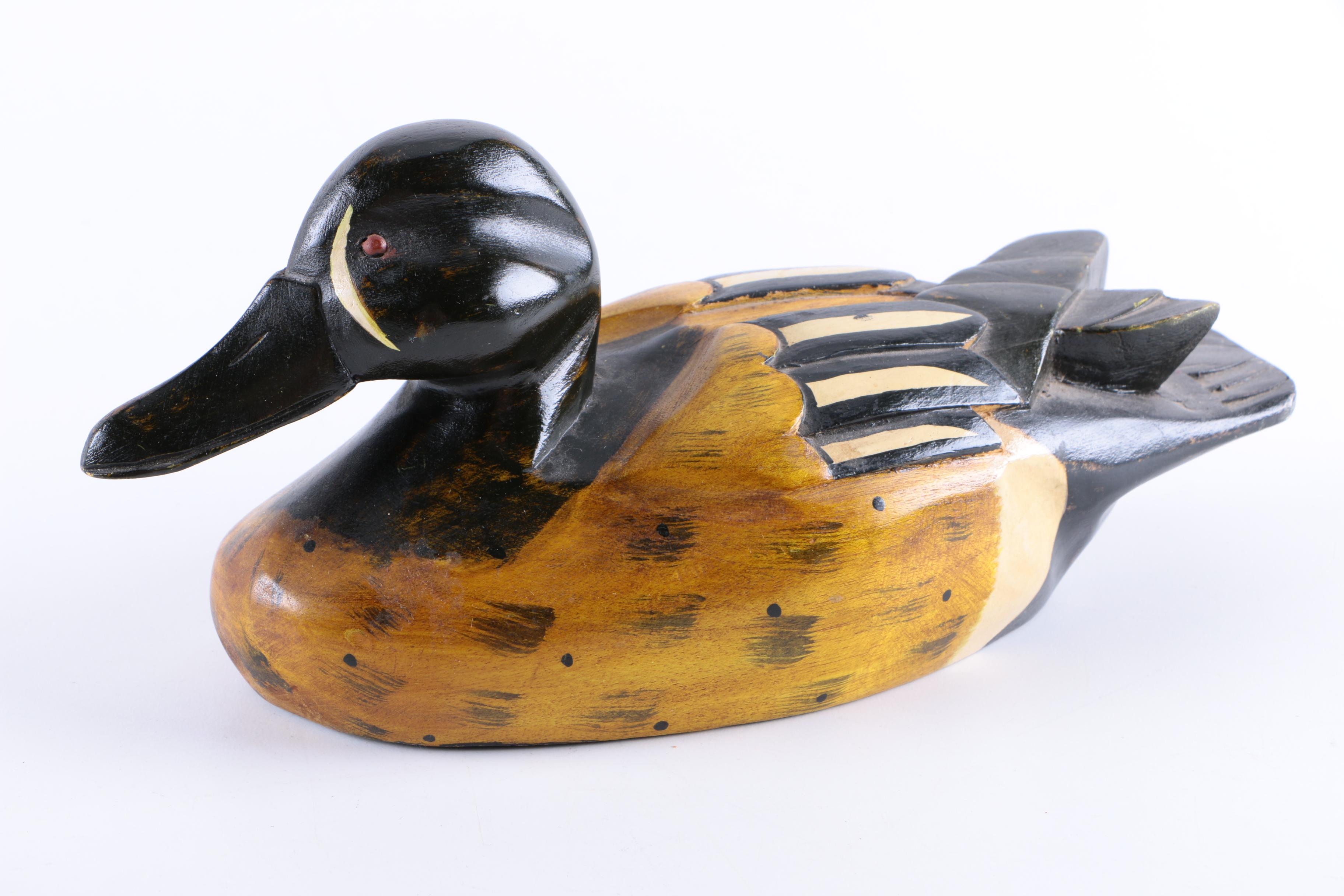 Collection of Carved Wooden Ducks