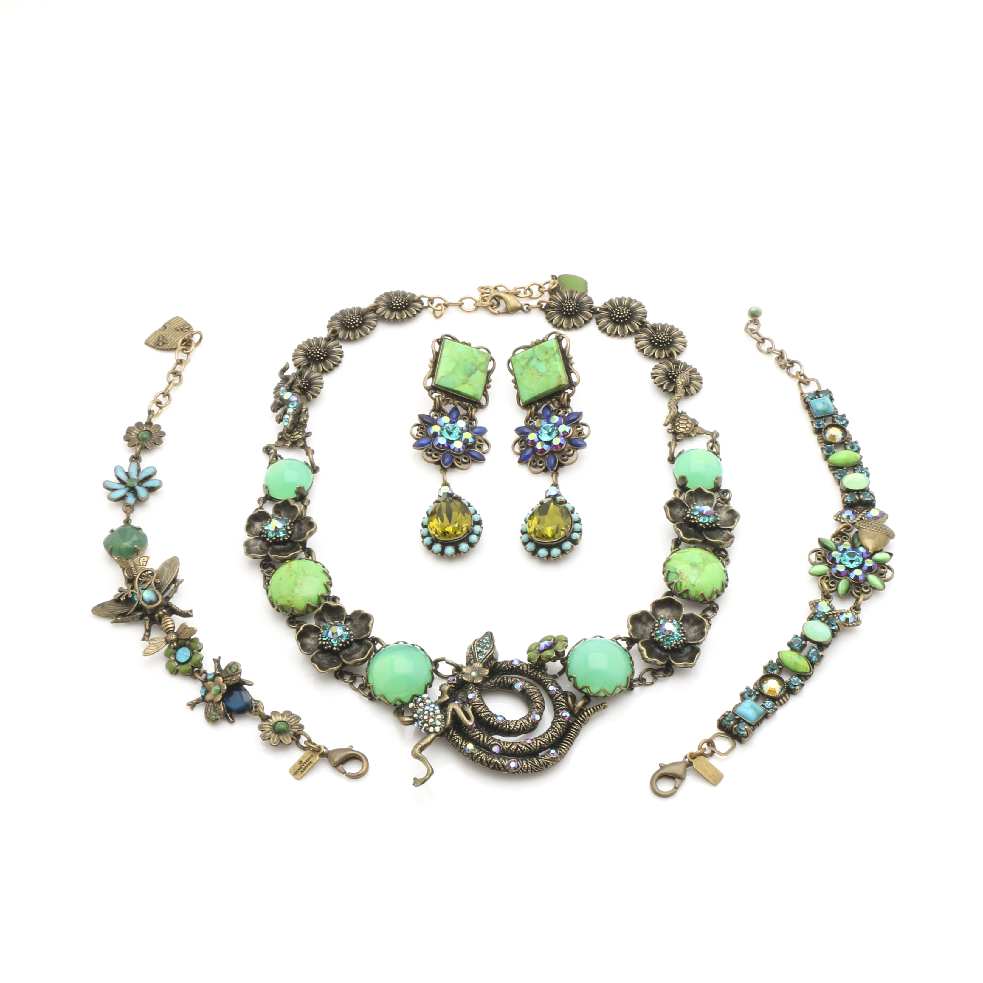 Mary Demarco Bronze Tone Flora and Fauna Parure