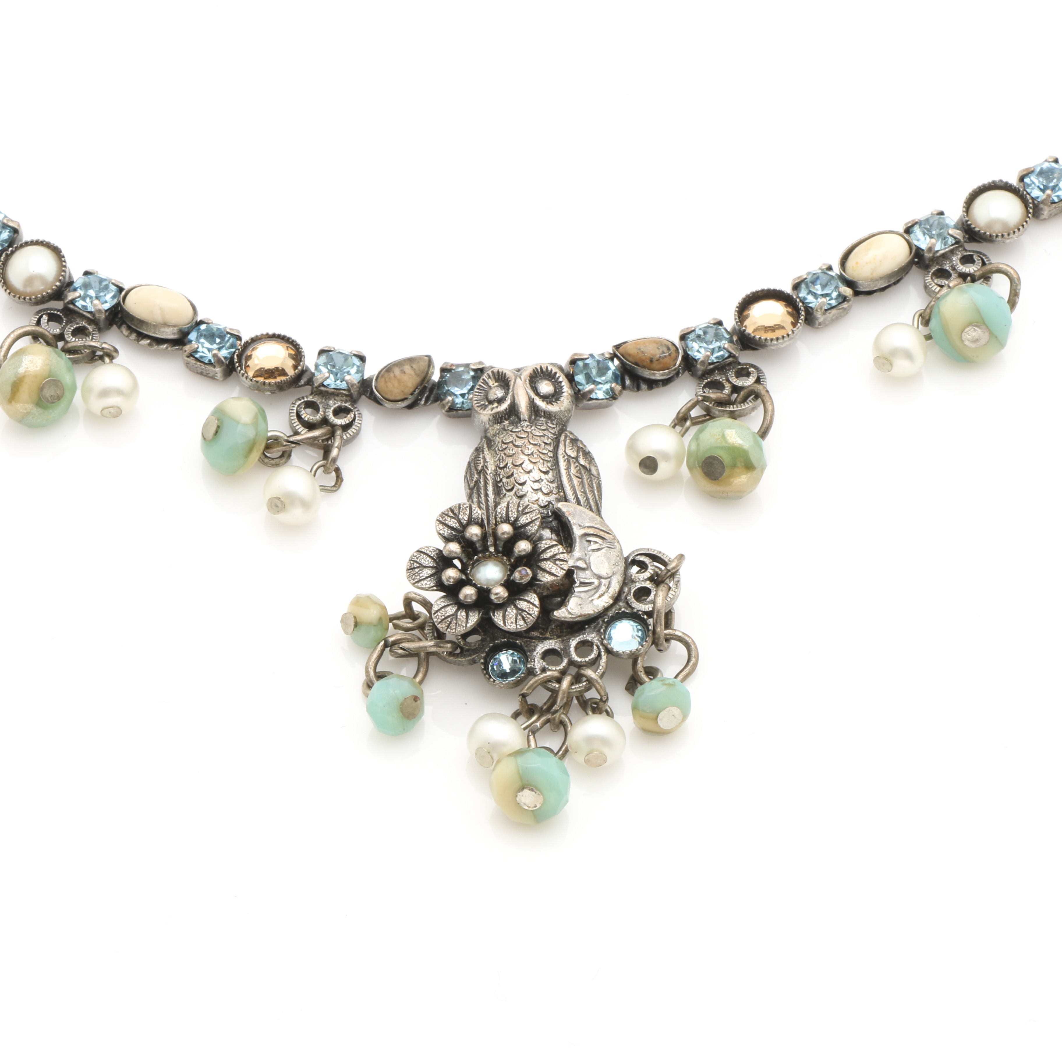 Mary Demarco Silver Tone Blue and Green Stone Jewelry