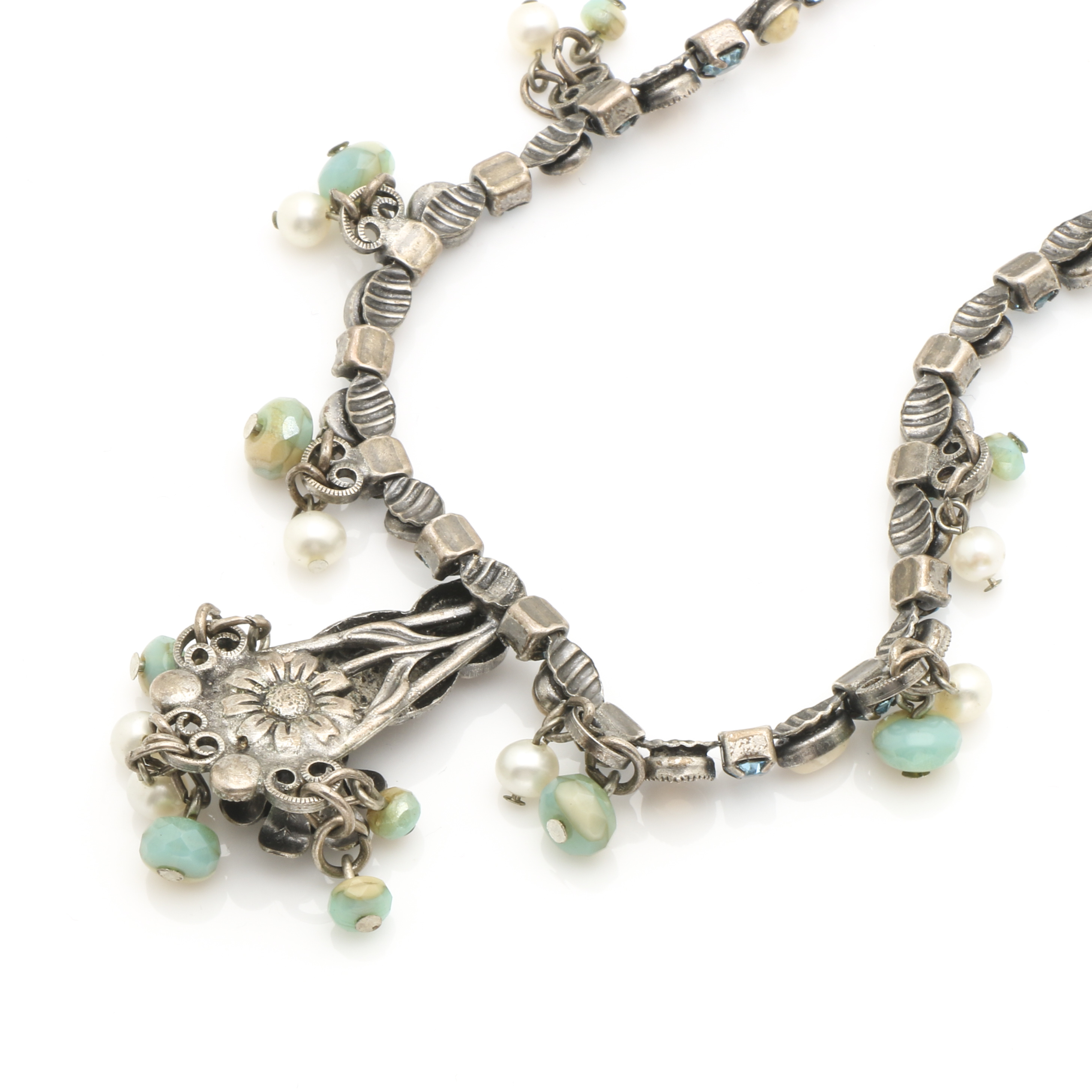 Mary Demarco Silver Tone Blue and Green Stone Jewelry