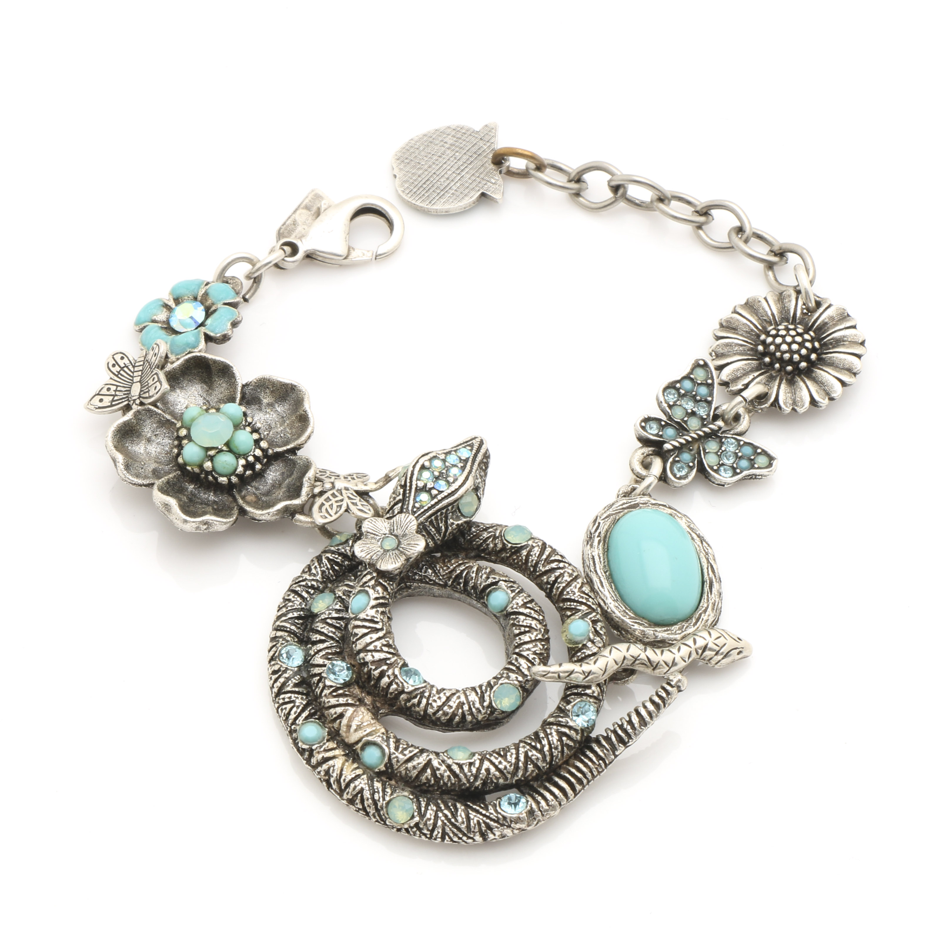 Mary Demarco Silver Tone Blue and Green Stone Jewelry
