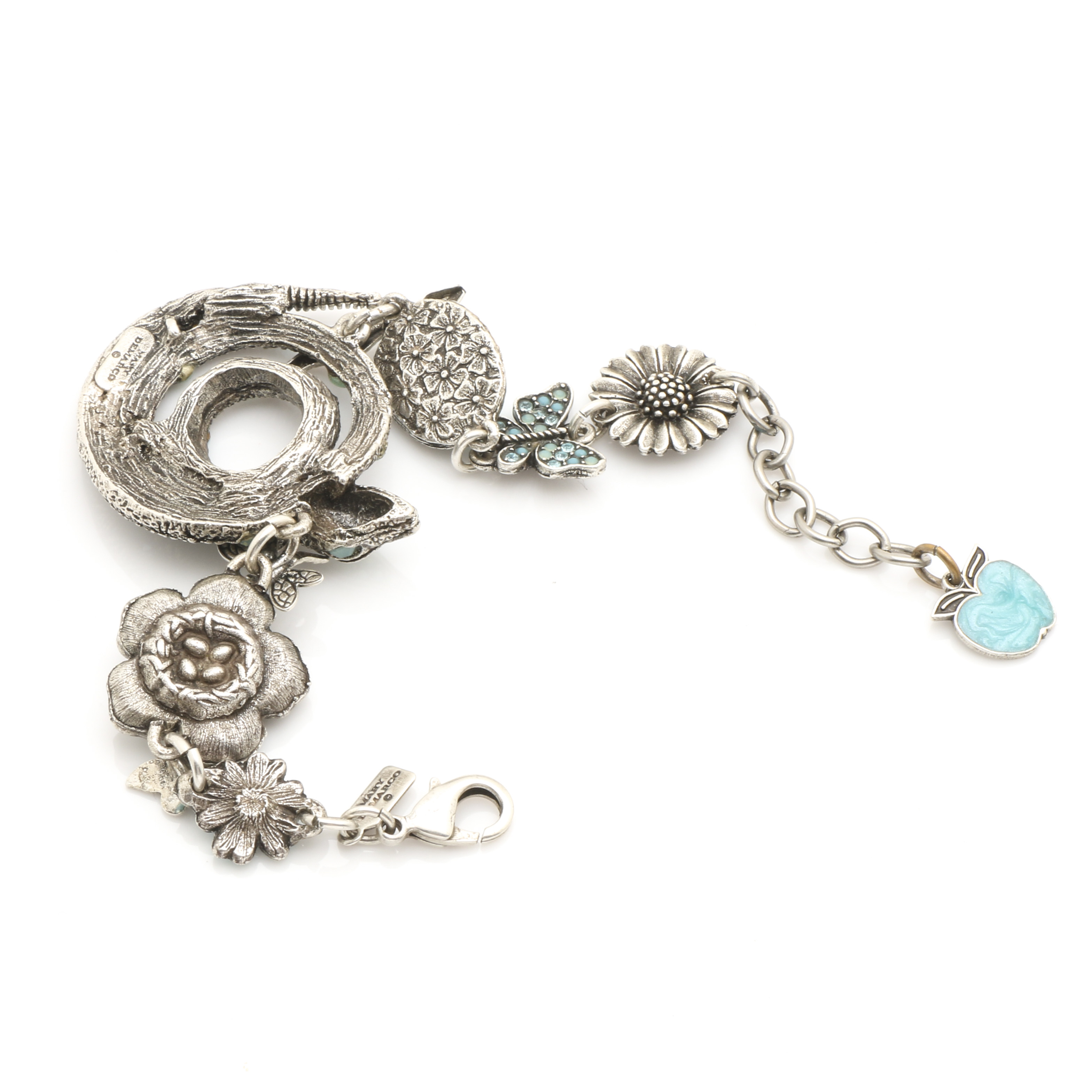 Mary Demarco Silver Tone Blue and Green Stone Jewelry