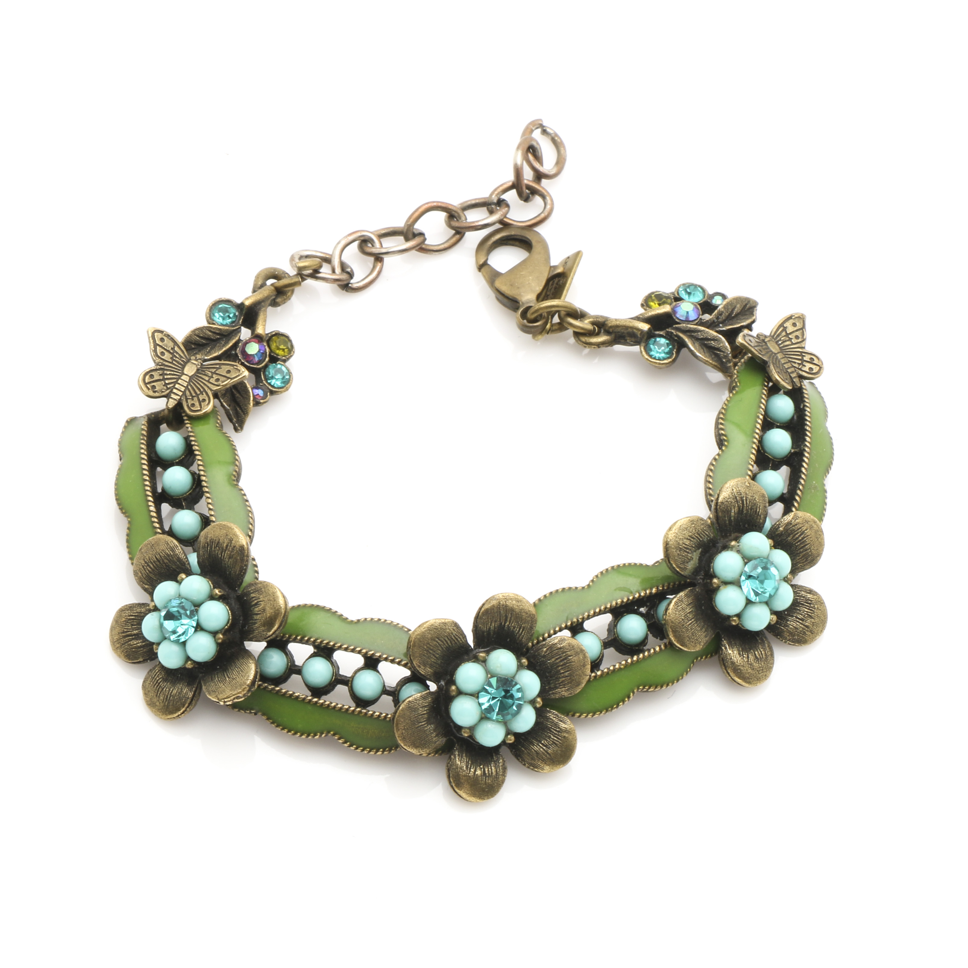 Mary Demarco Silver Tone Blue and Green Stone Jewelry