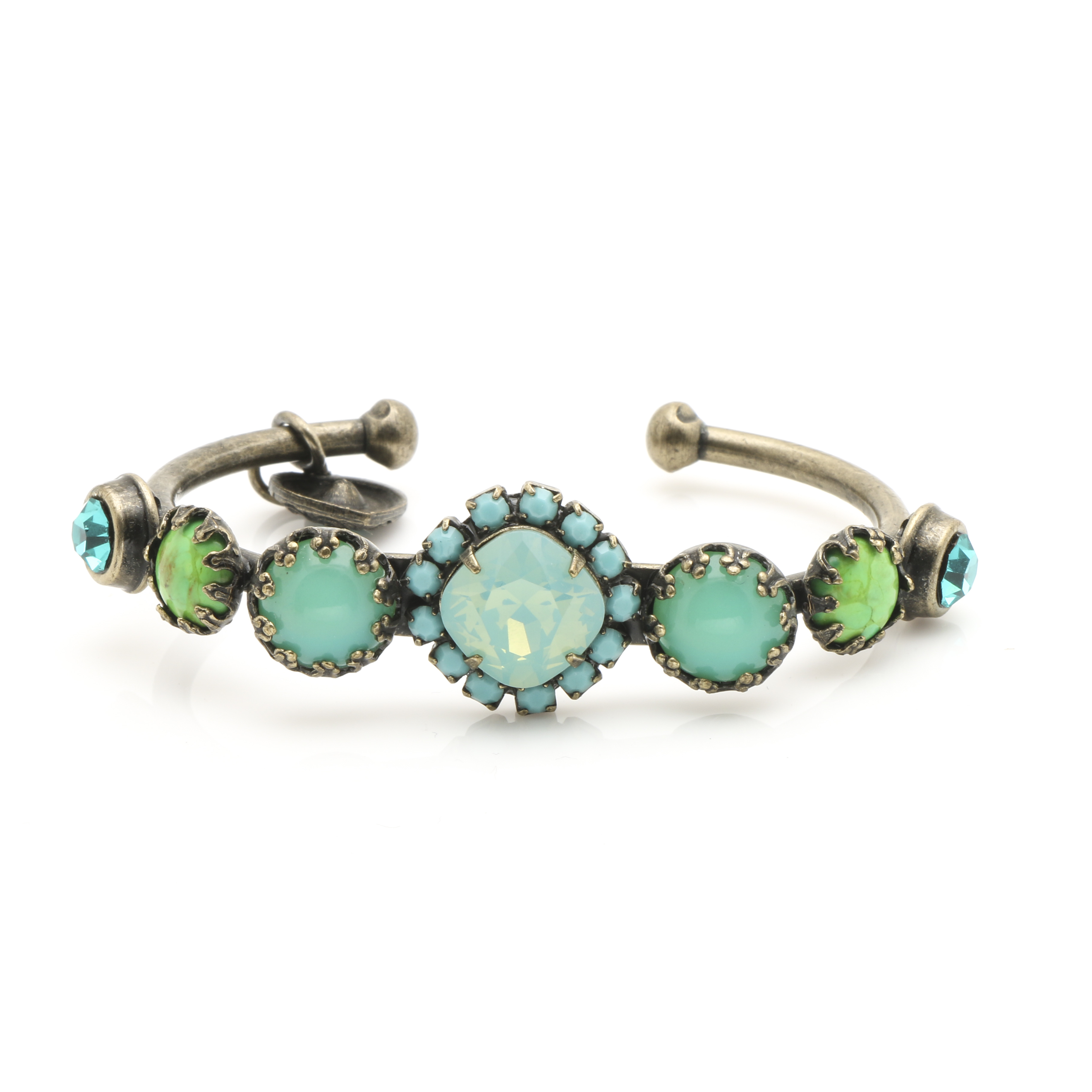 Mary Demarco Silver Tone Blue and Green Stone Jewelry