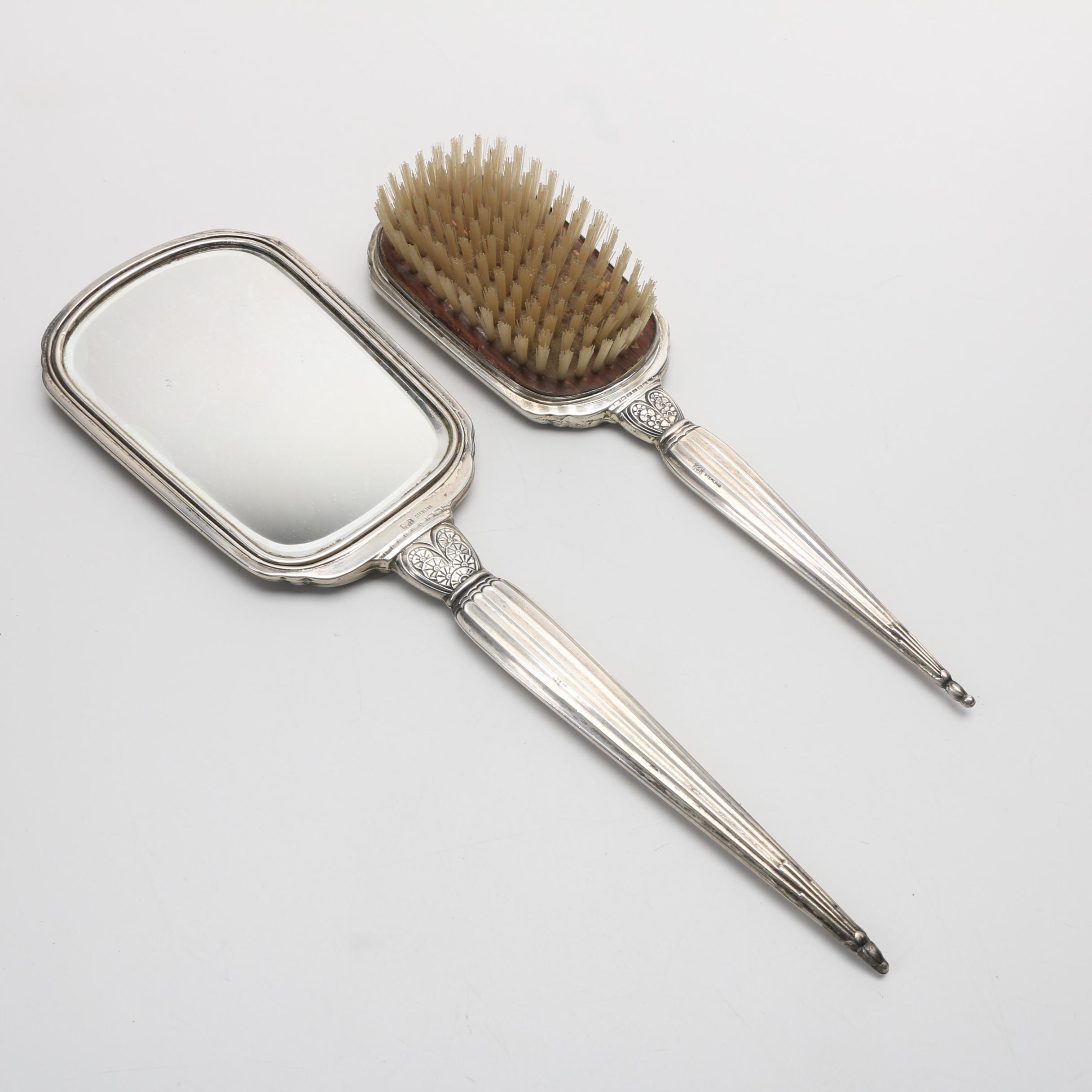 Vintage Saart Brothers Sterling Silver Art Deco Vanity Set