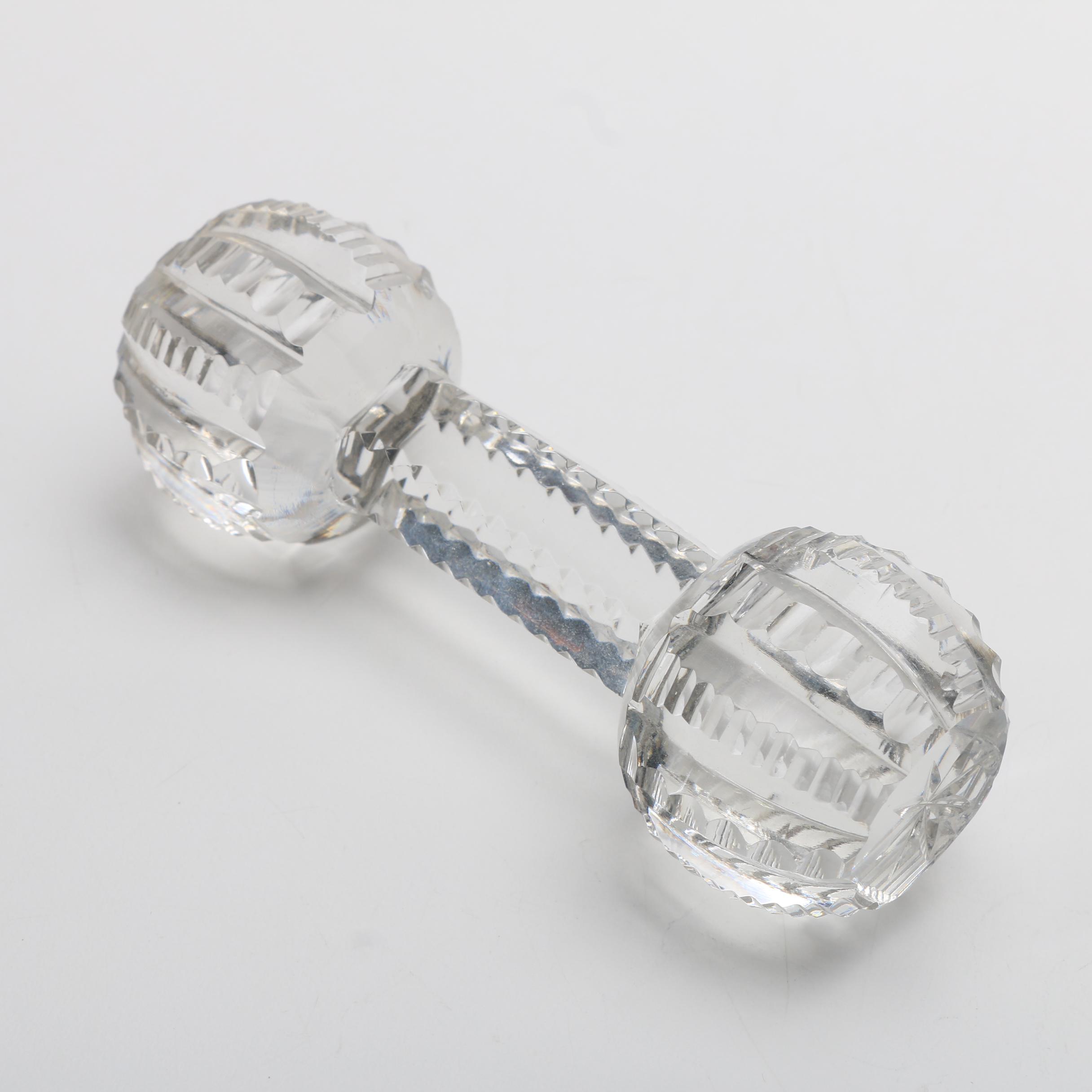 Six Vintage Faceted "Dumb Bell" Form Crystal Knife Rests