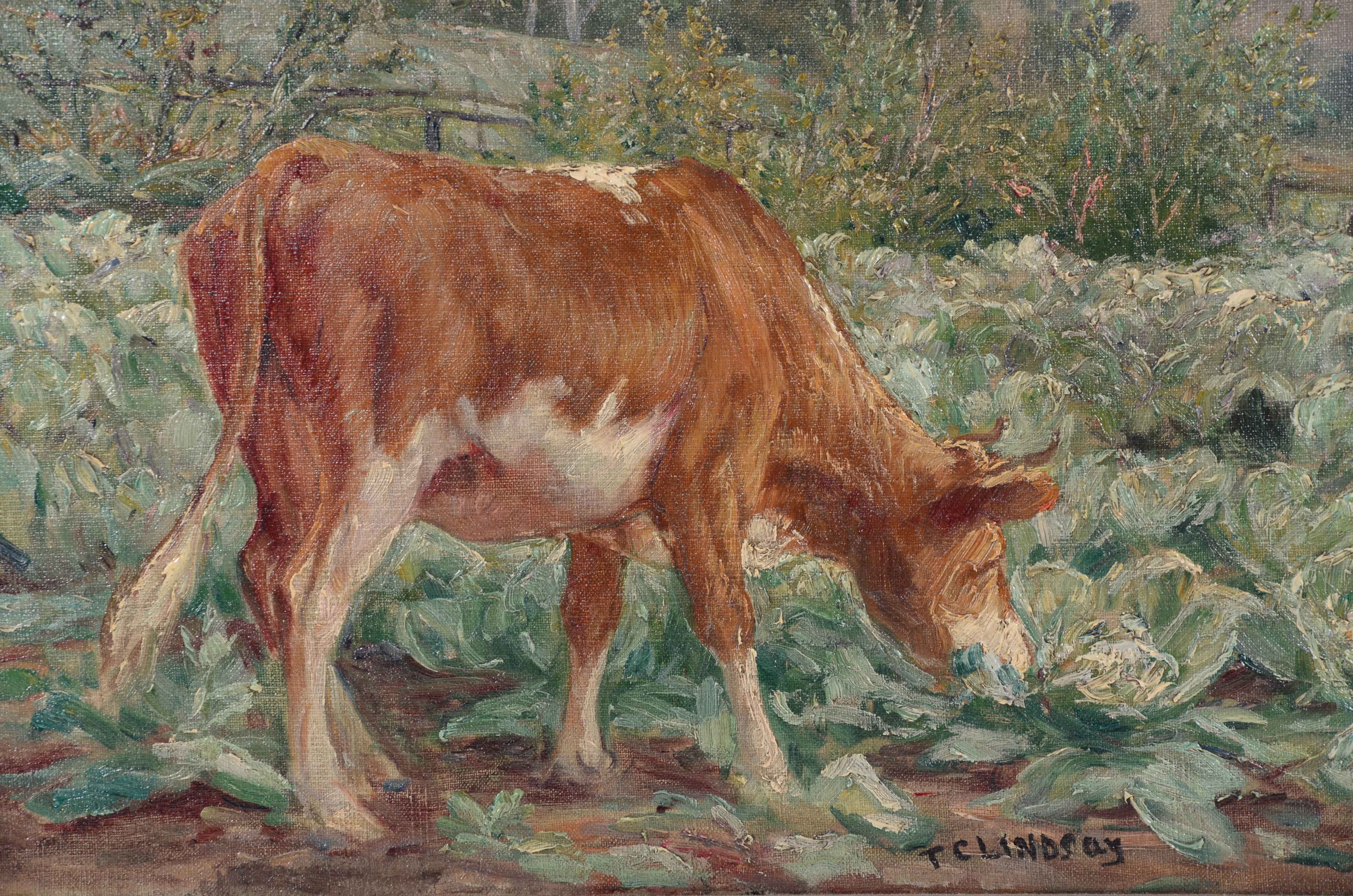 Thomas Corwin Lindsay Original Oil Painting on Canvas "Trespassin