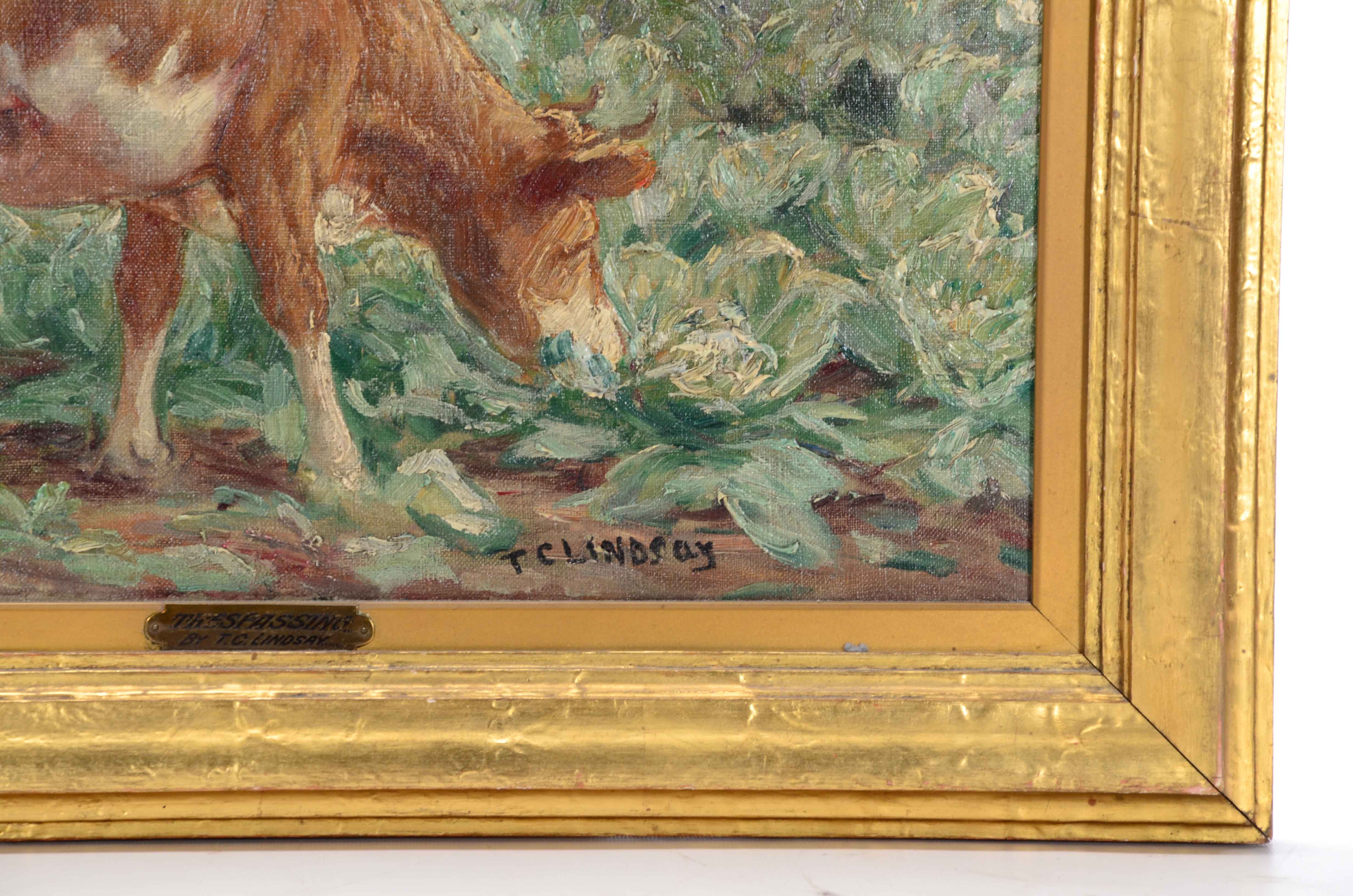 Thomas Corwin Lindsay Original Oil Painting on Canvas "Trespassin