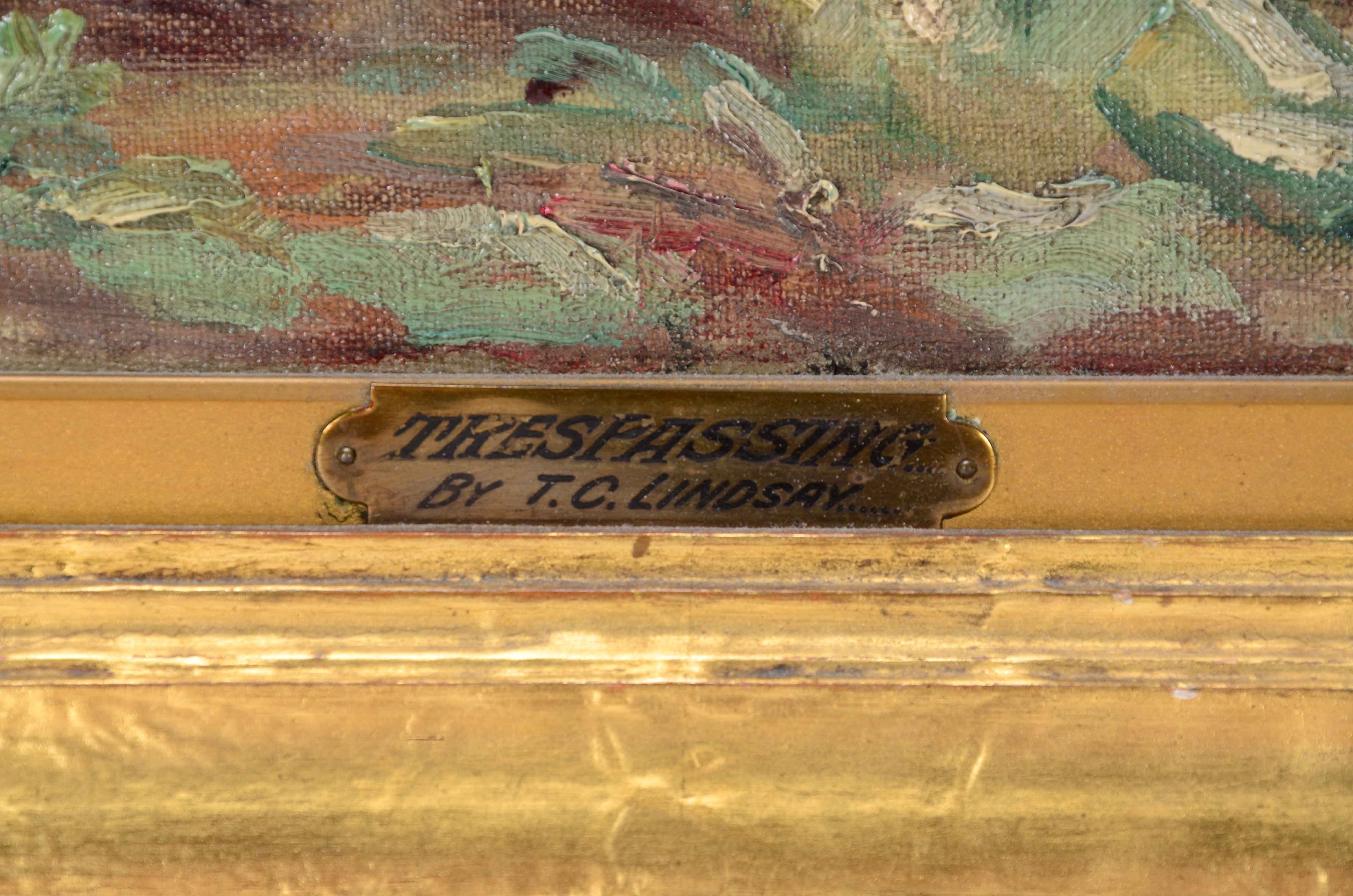 Thomas Corwin Lindsay Original Oil Painting on Canvas "Trespassin