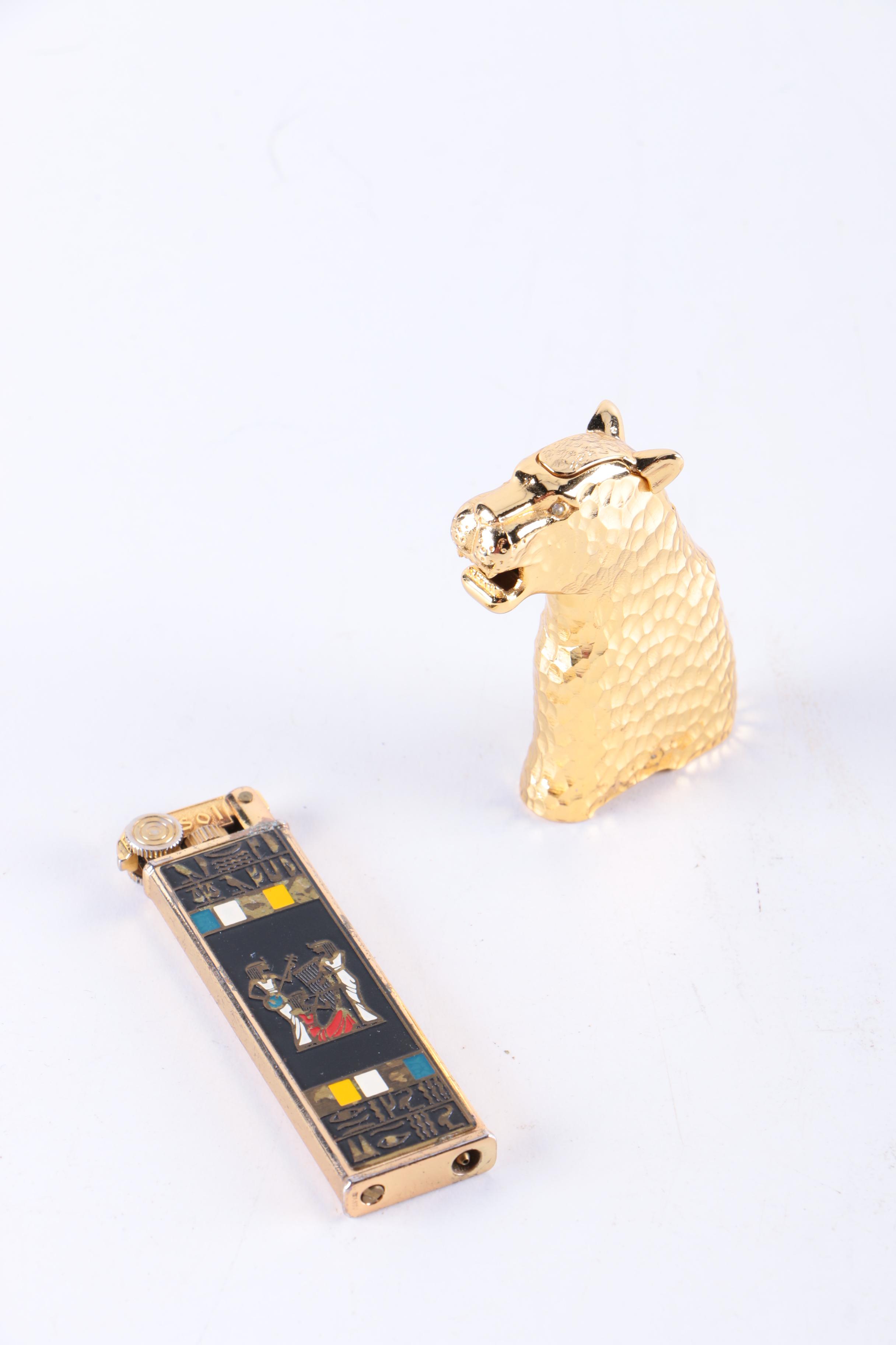 Gold-Toned Lighters Including Masai