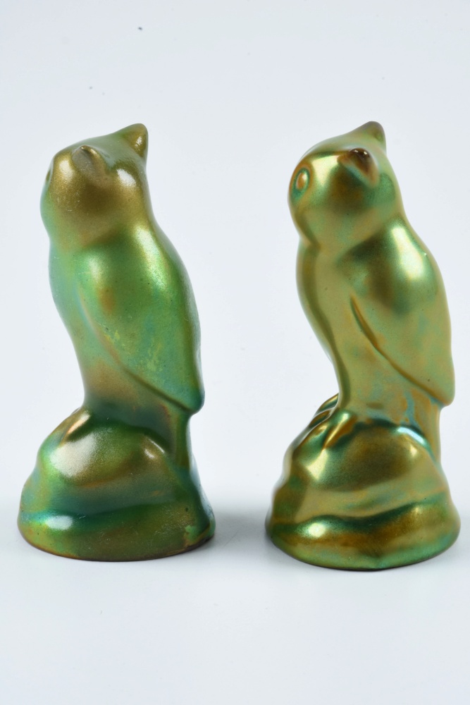 Zsolnay Pottery Ceramic Owl Figurines