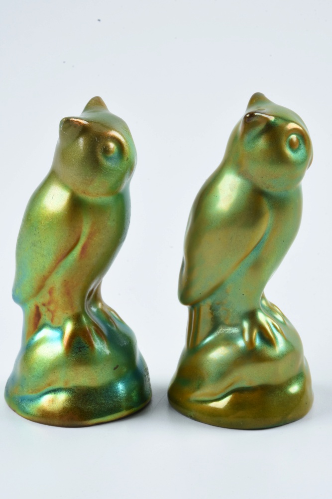 Zsolnay Pottery Ceramic Owl Figurines