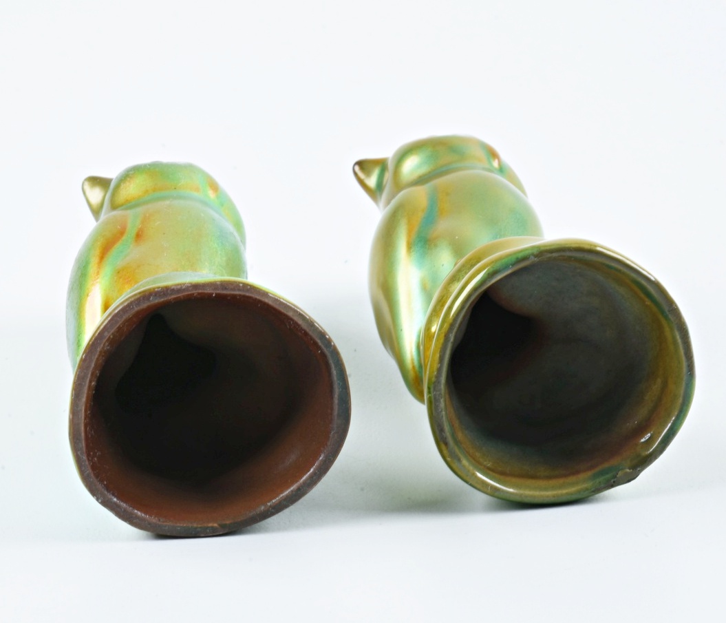 Zsolnay Pottery Ceramic Owl Figurines