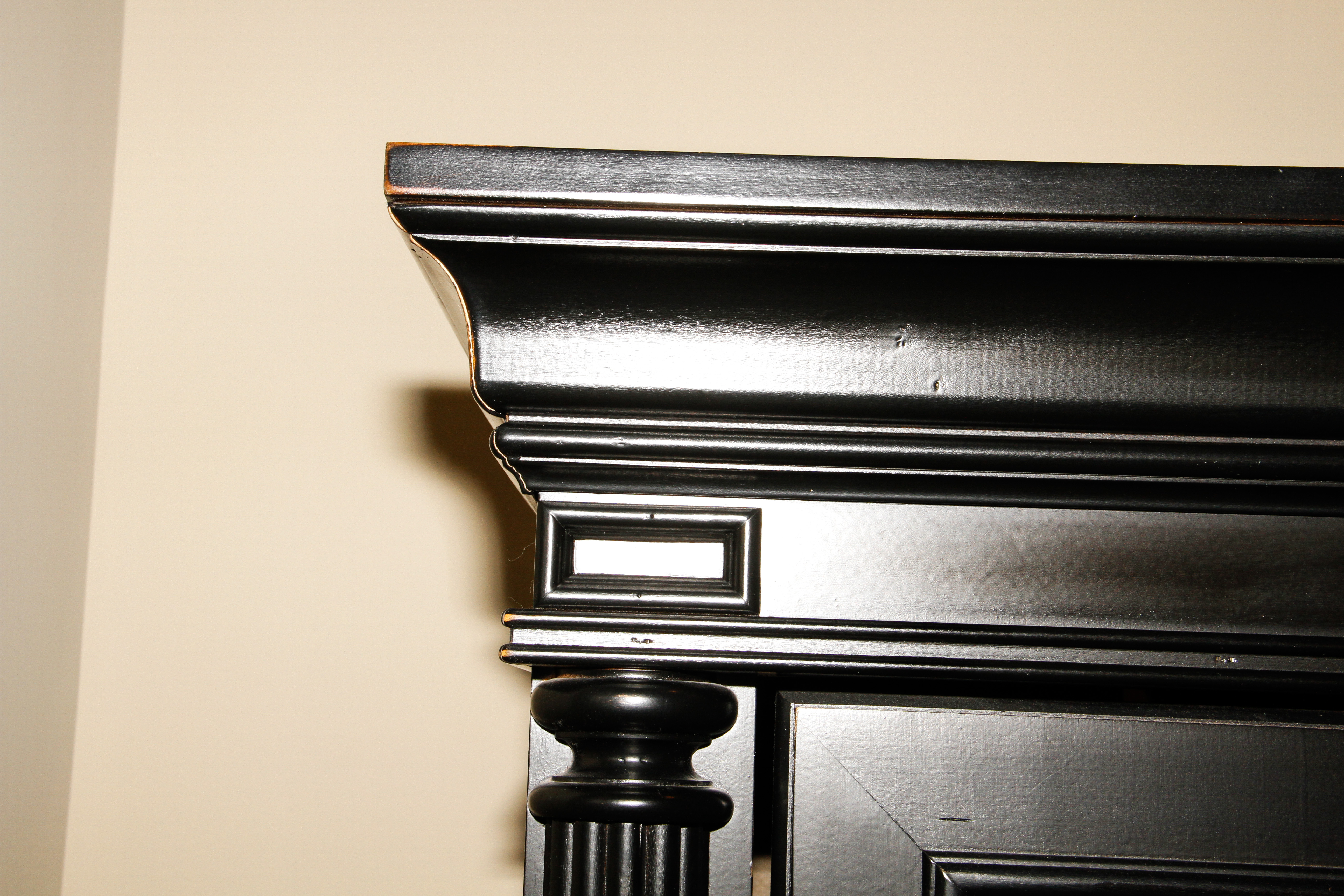 Black Wooden Computer Armoire