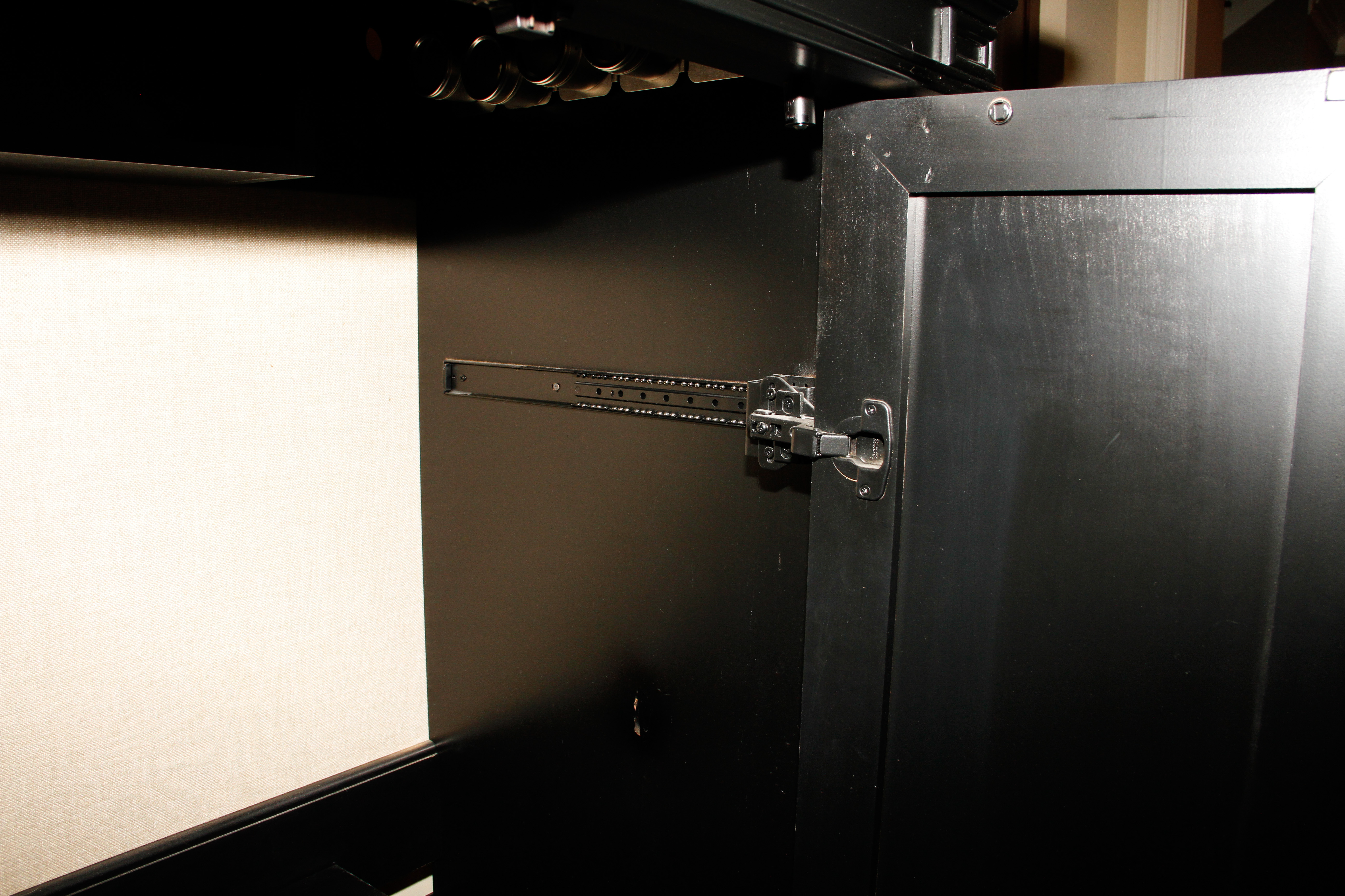 Black Wooden Computer Armoire