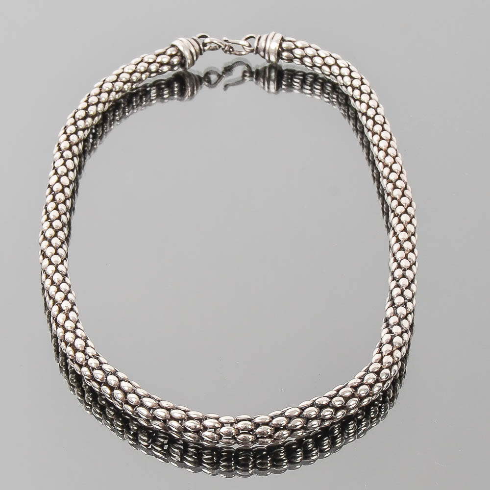 Sterling Silver Popcorn Chain Necklace