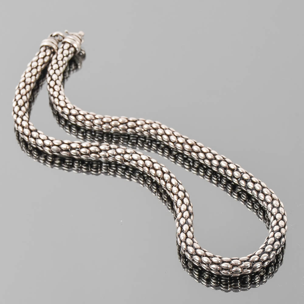 Sterling Silver Popcorn Chain Necklace