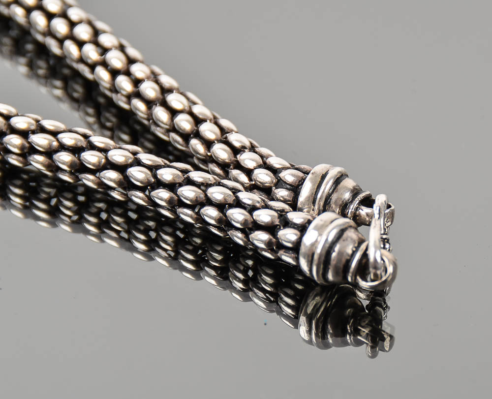 Sterling Silver Popcorn Chain Necklace