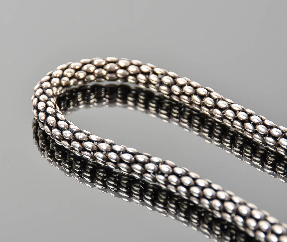 Sterling Silver Popcorn Chain Necklace