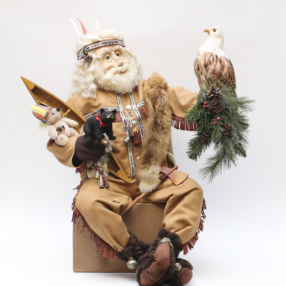 Sitting Santa with Native American Style Attire by Dee Cash