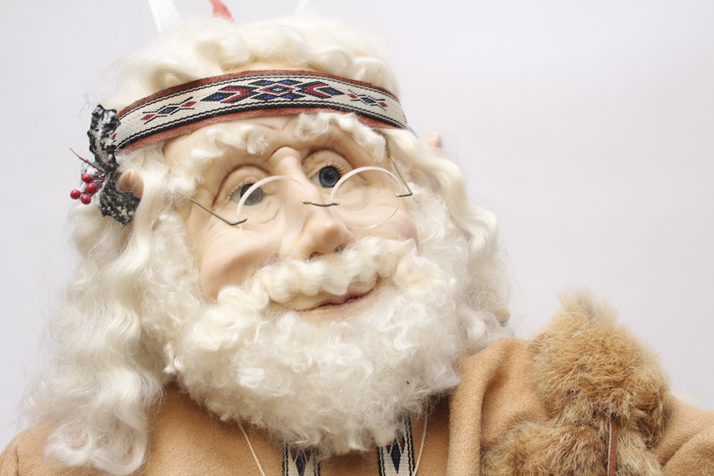 Sitting Santa with Native American Style Attire by Dee Cash