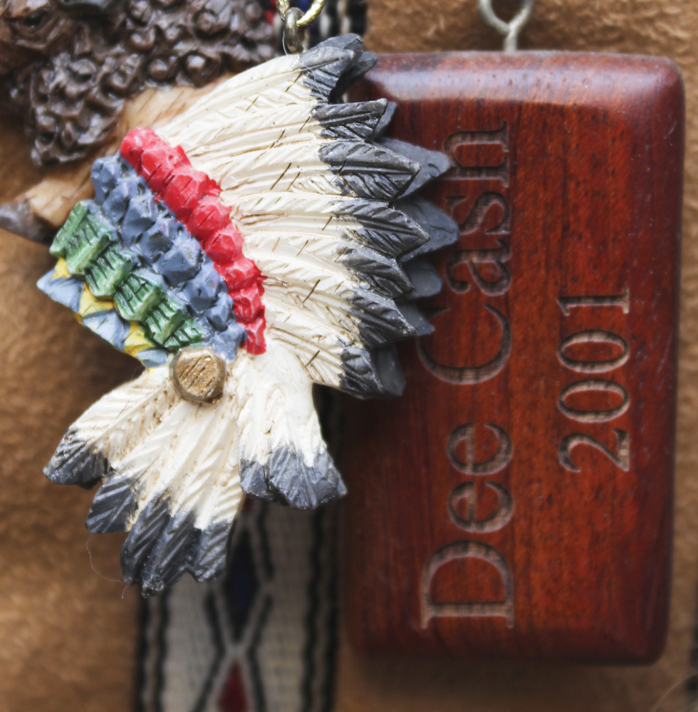 Sitting Santa with Native American Style Attire by Dee Cash