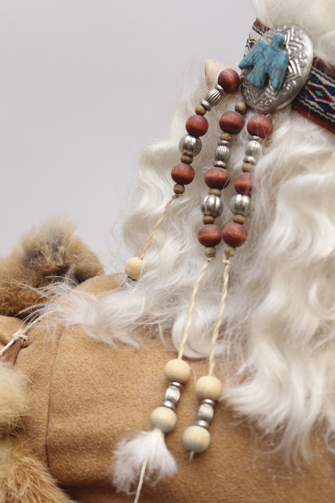 Sitting Santa with Native American Style Attire by Dee Cash