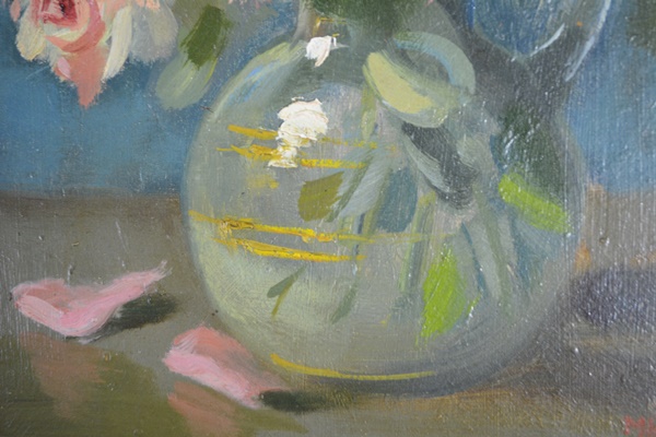 Martin Rettig Original Oil Painting of Floral Still Life