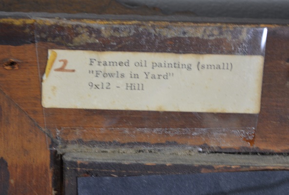 Howard L. Hill Original Oil Painting "Fowls in the Yard"