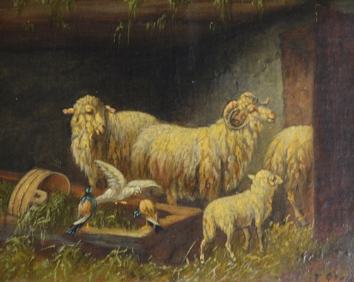 Johanna Grell Original Oil Painting "Sheep"