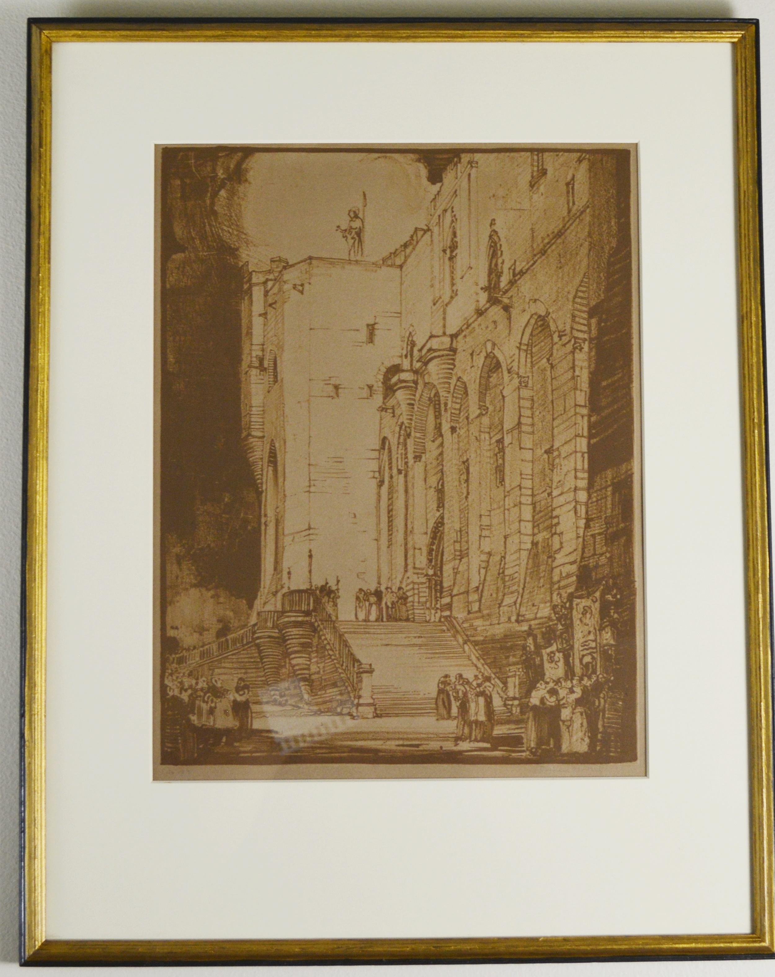Richard F. Voell Etching of Palace of the Popes