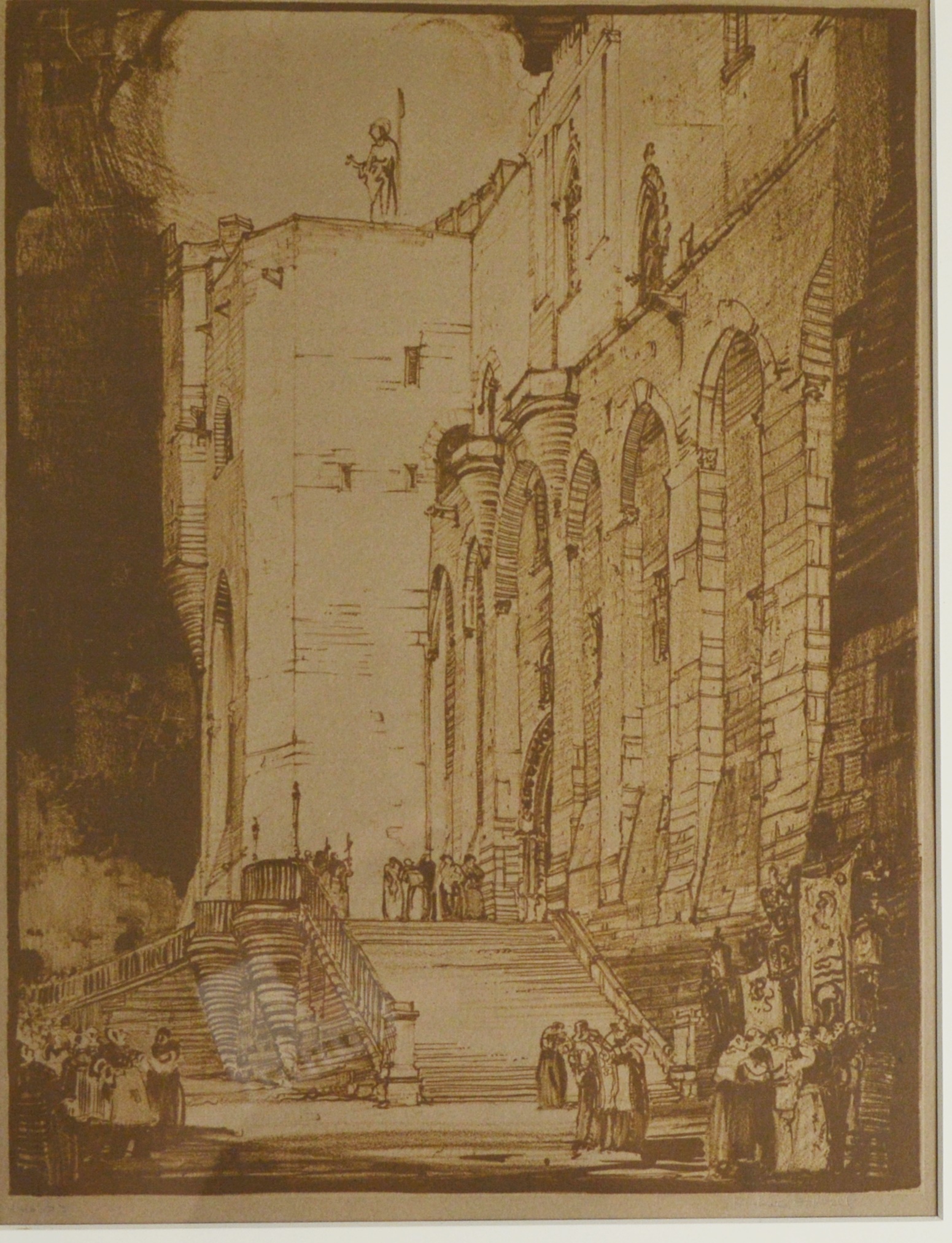 Richard F. Voell Etching of Palace of the Popes