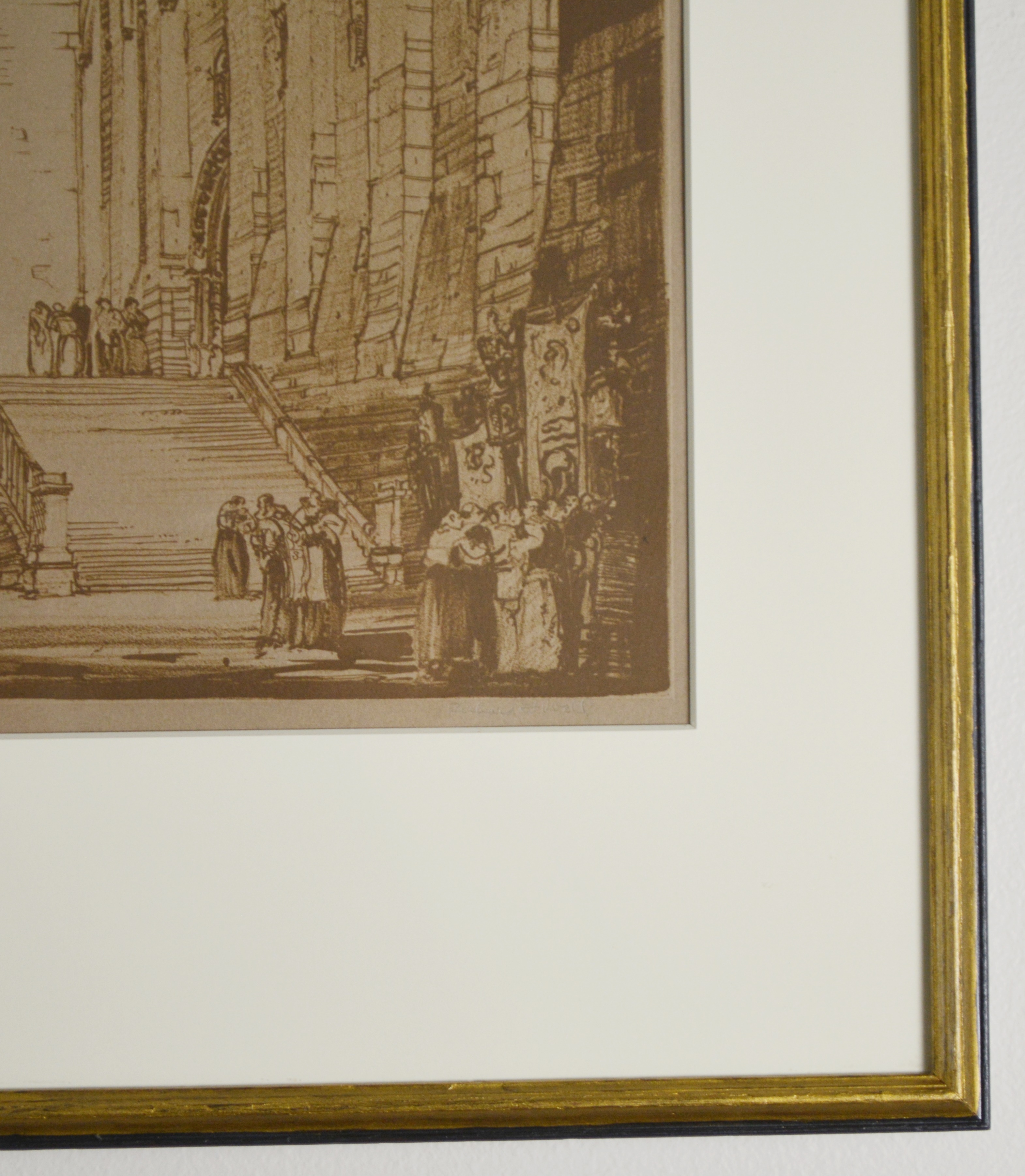 Richard F. Voell Etching of Palace of the Popes