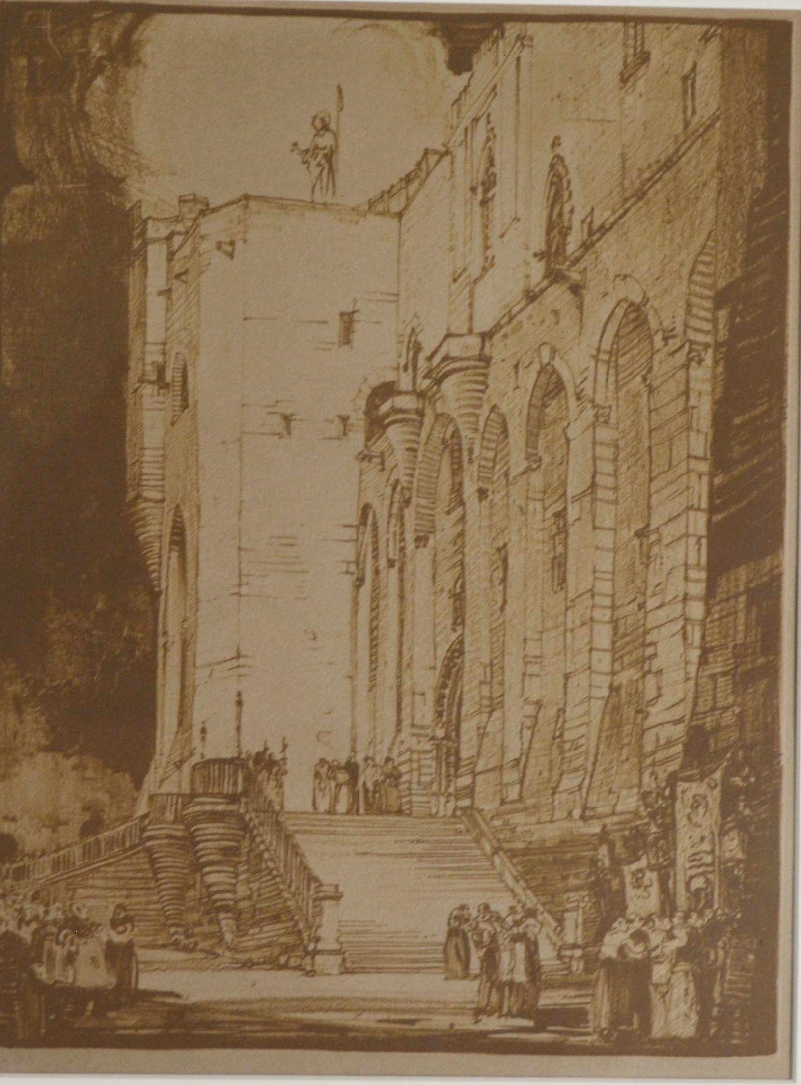 Richard F. Voell Etching of Palace of the Popes