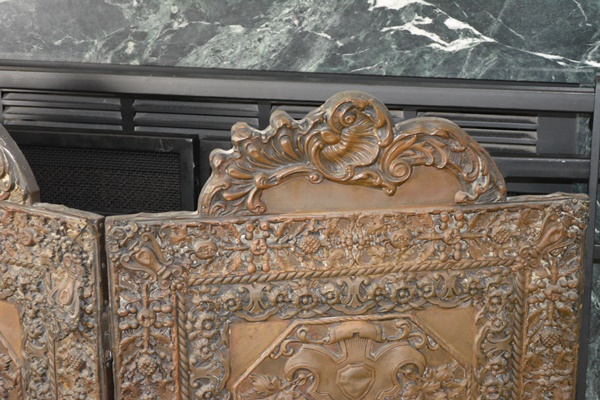 Victorian Bronze Relief Fireplace Screen