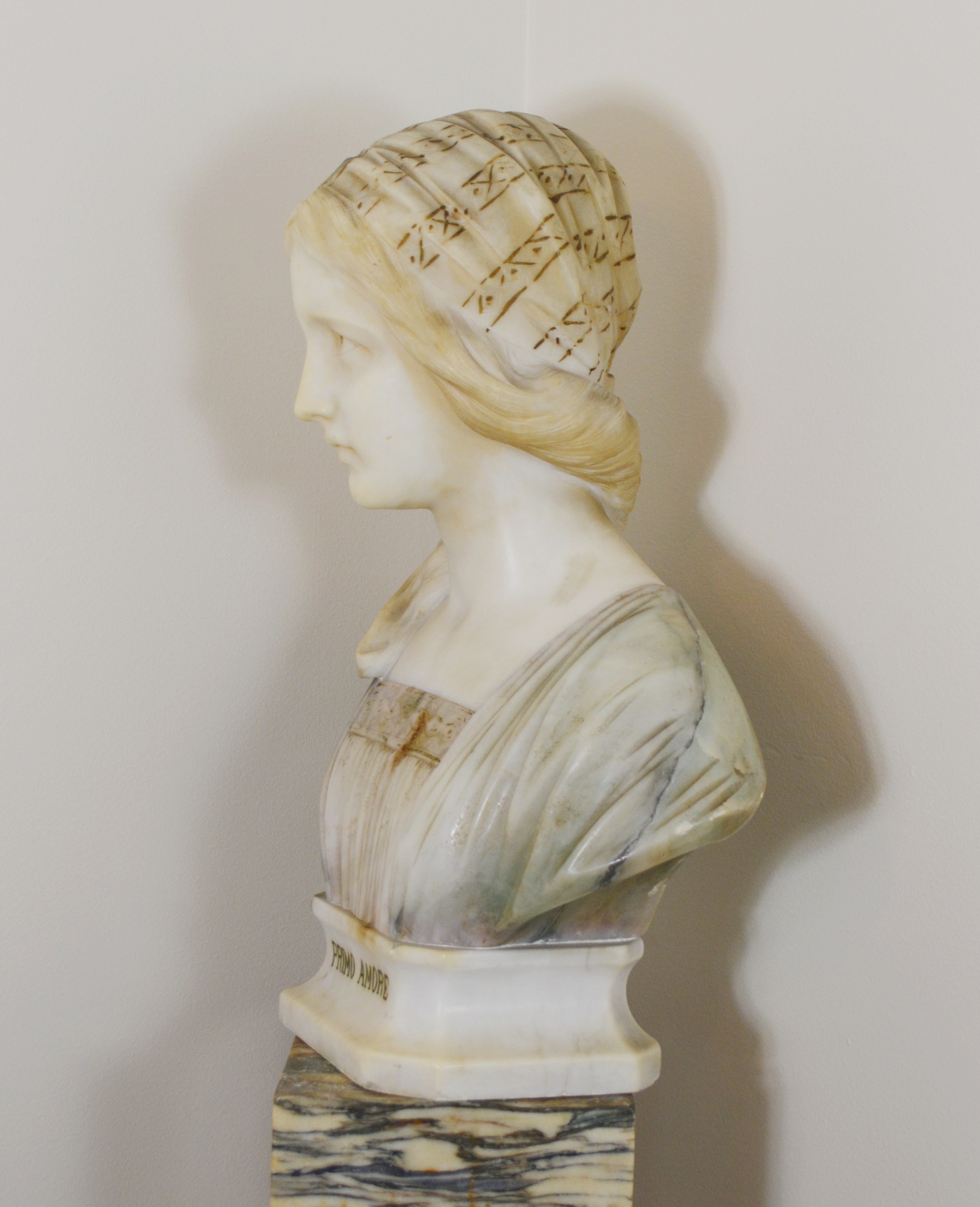 Giuseppe (Professor) Bessi Alabaster Bust "Primo Amore"