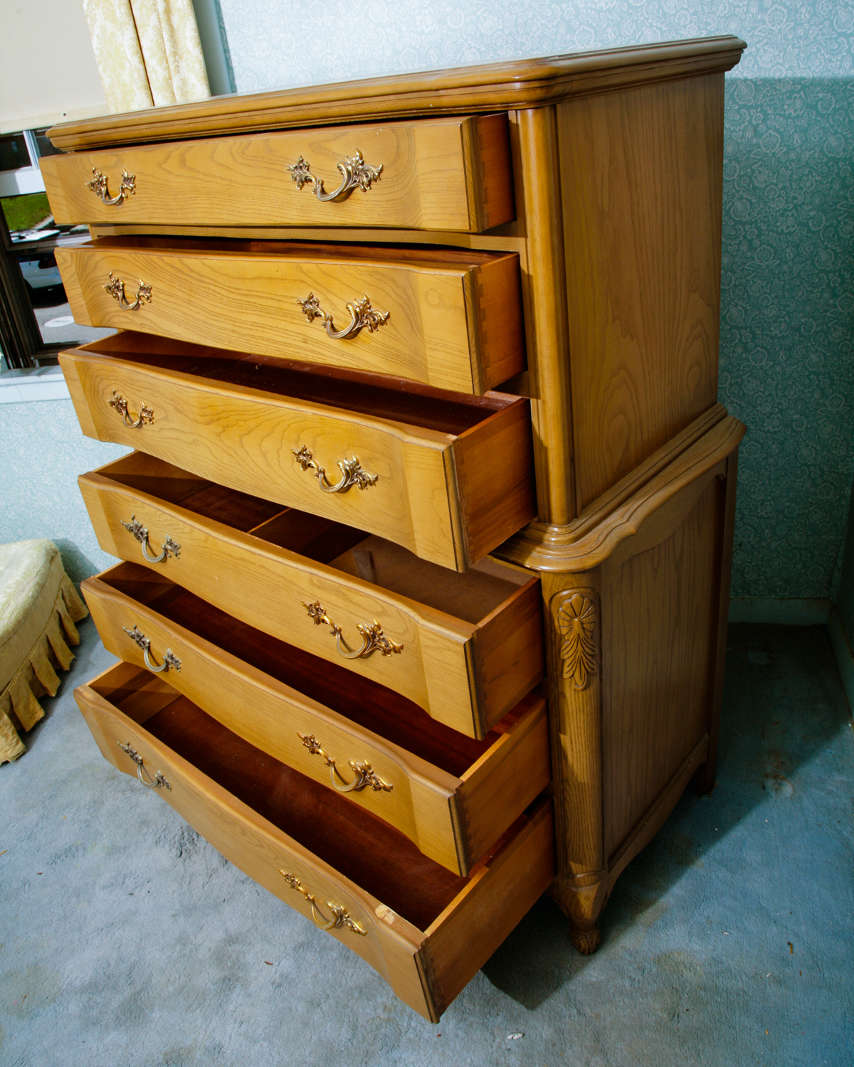 Louis XV Style Chest on Chest of Drawers by Huntley