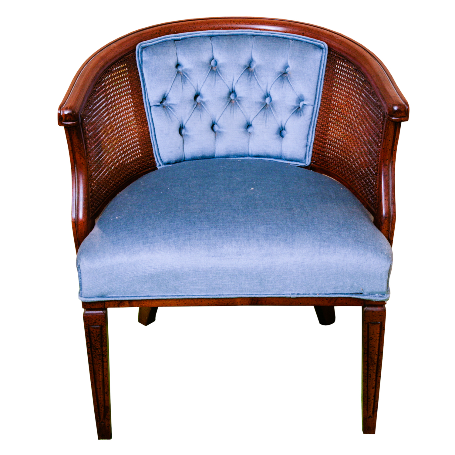 Regency Style Caned Barrel Back Chair