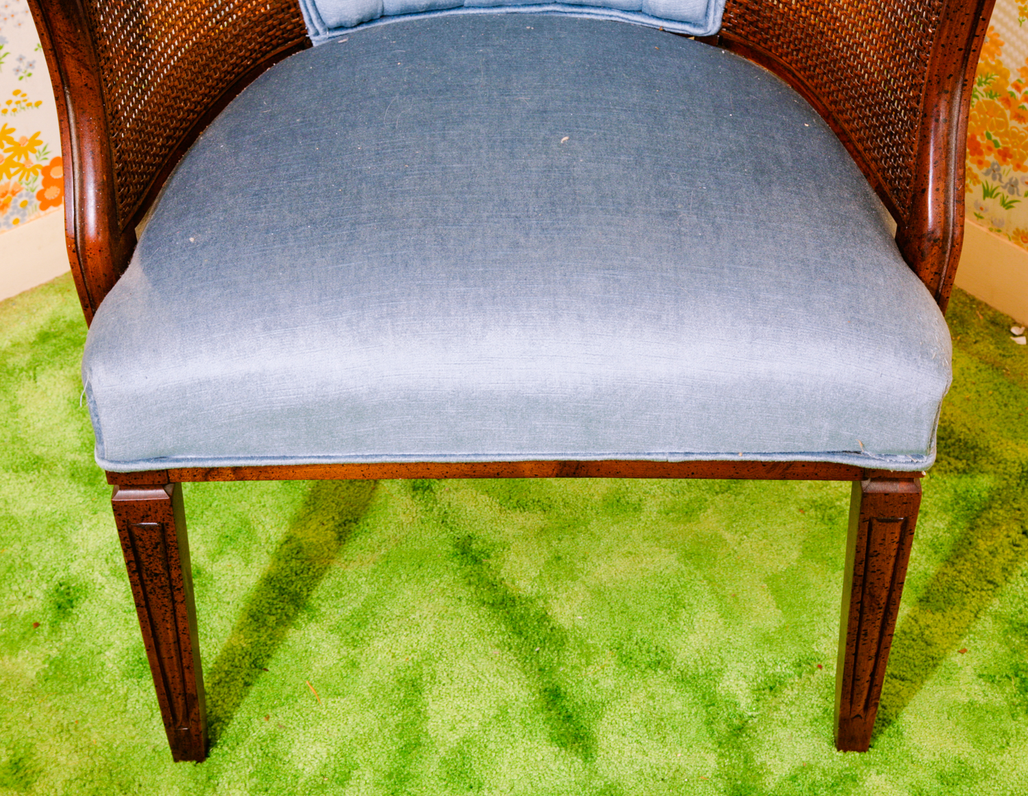 Regency Style Caned Barrel Back Chair