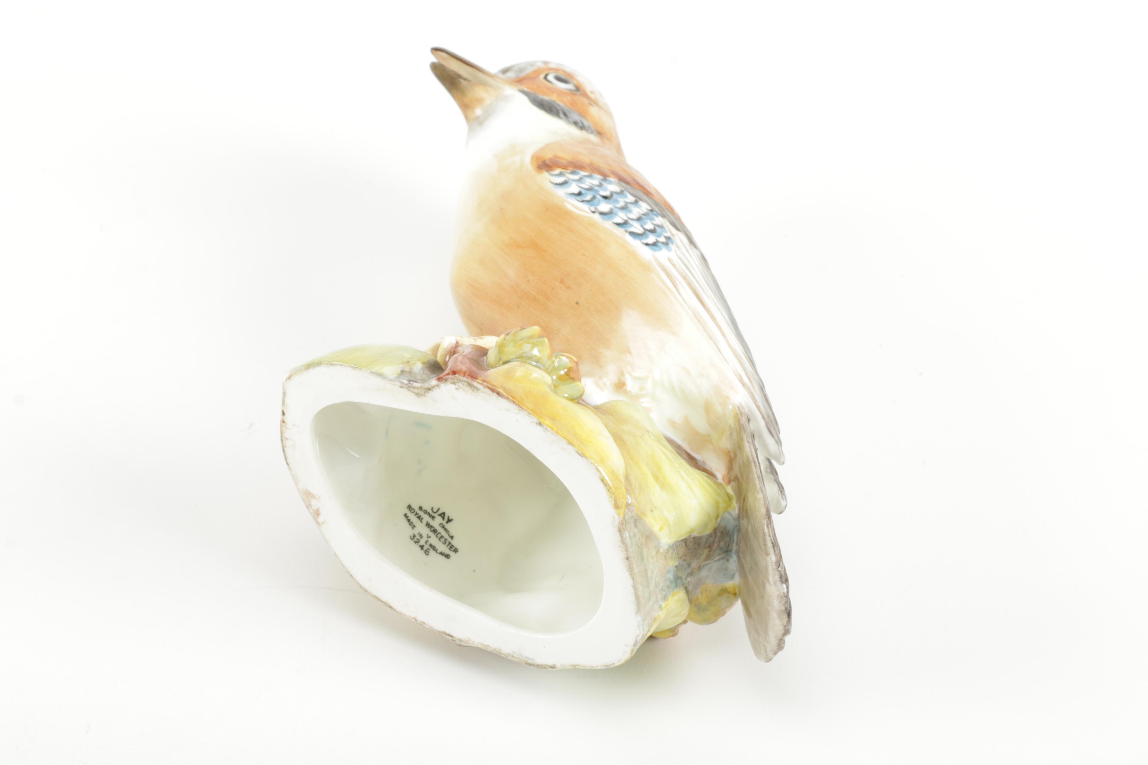 Royal Worcester Bone China Figurine of Jay Bird