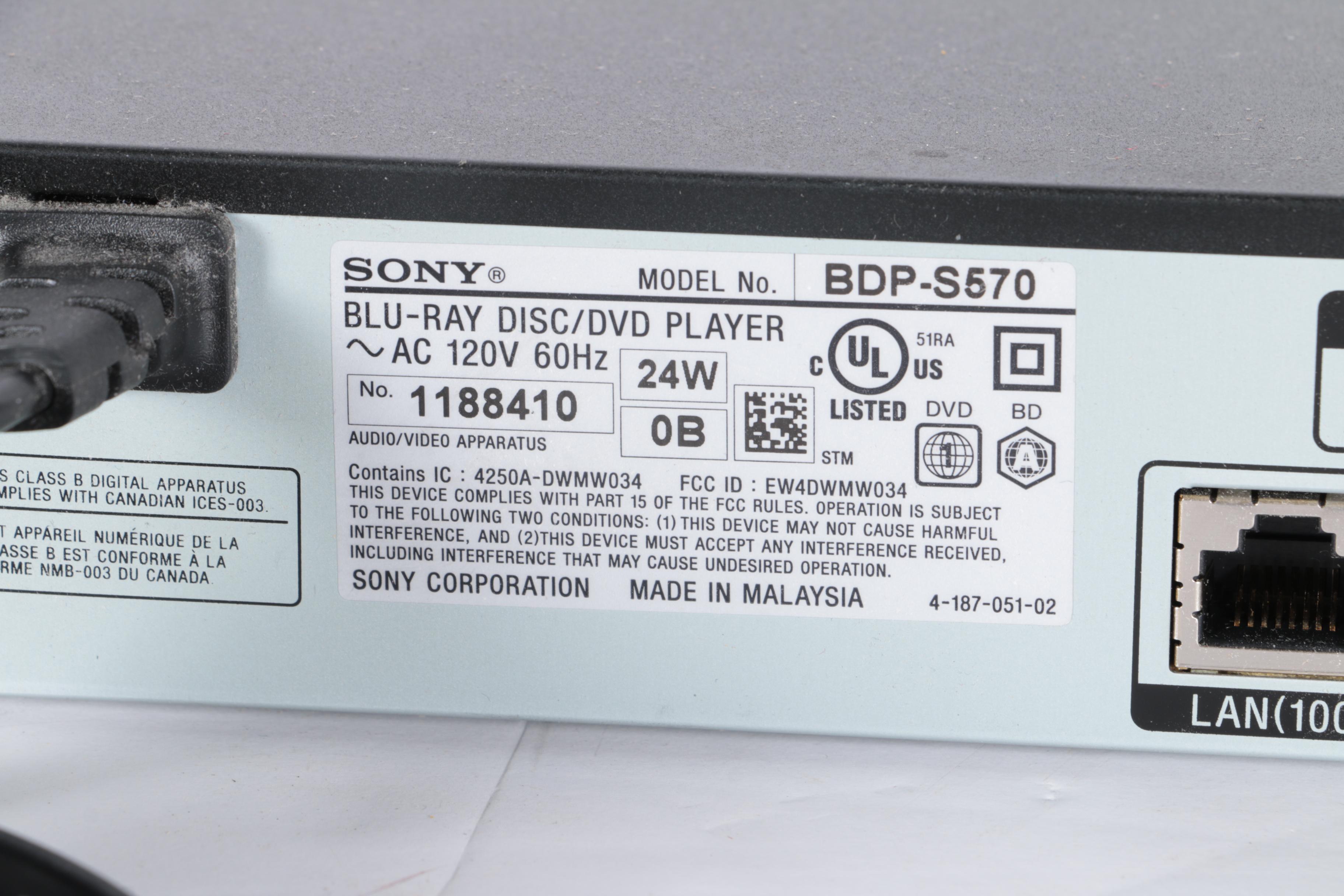 SonyVideo Cassette Recorder and Blu-ray Disc Player