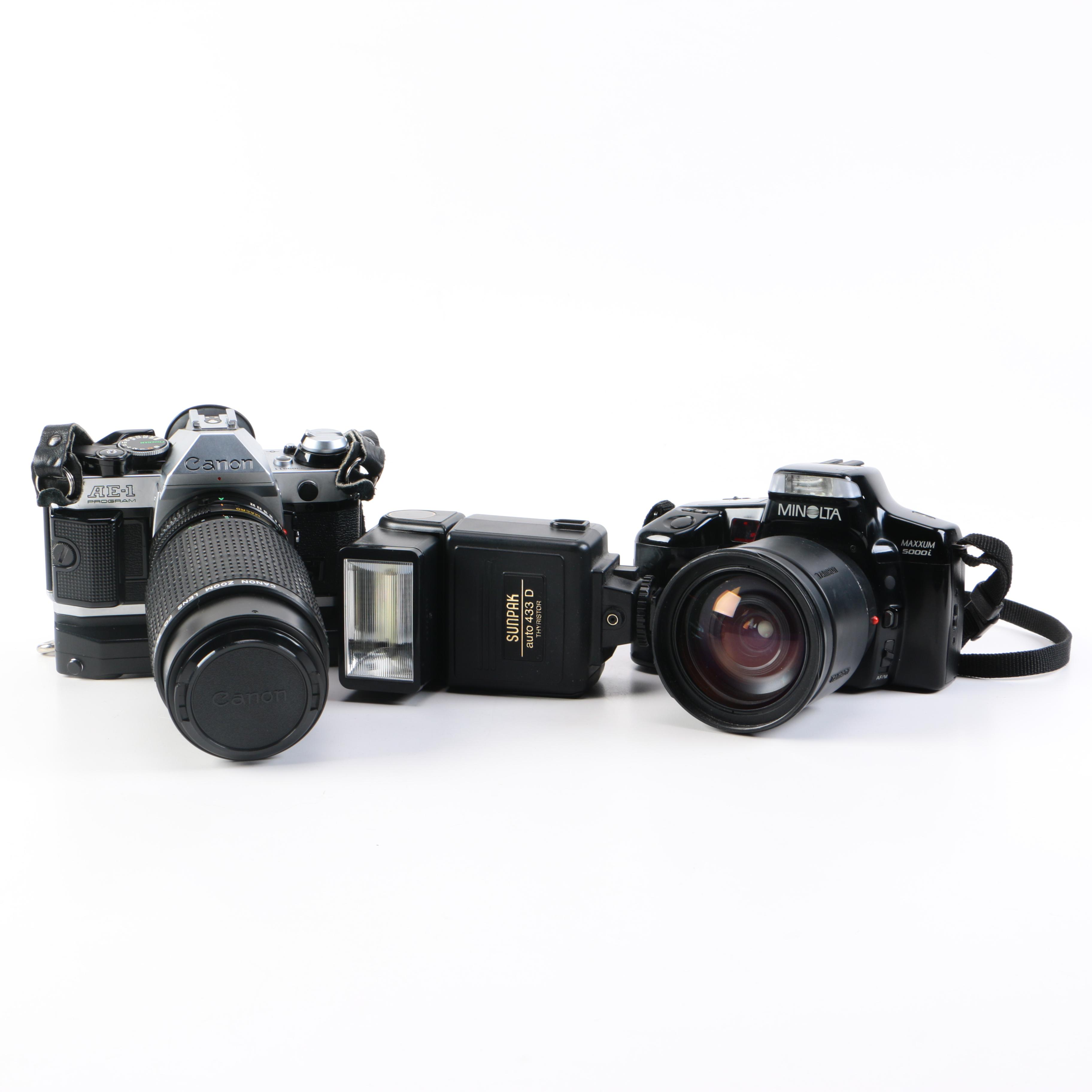 Canon and Minolta Film Cameras