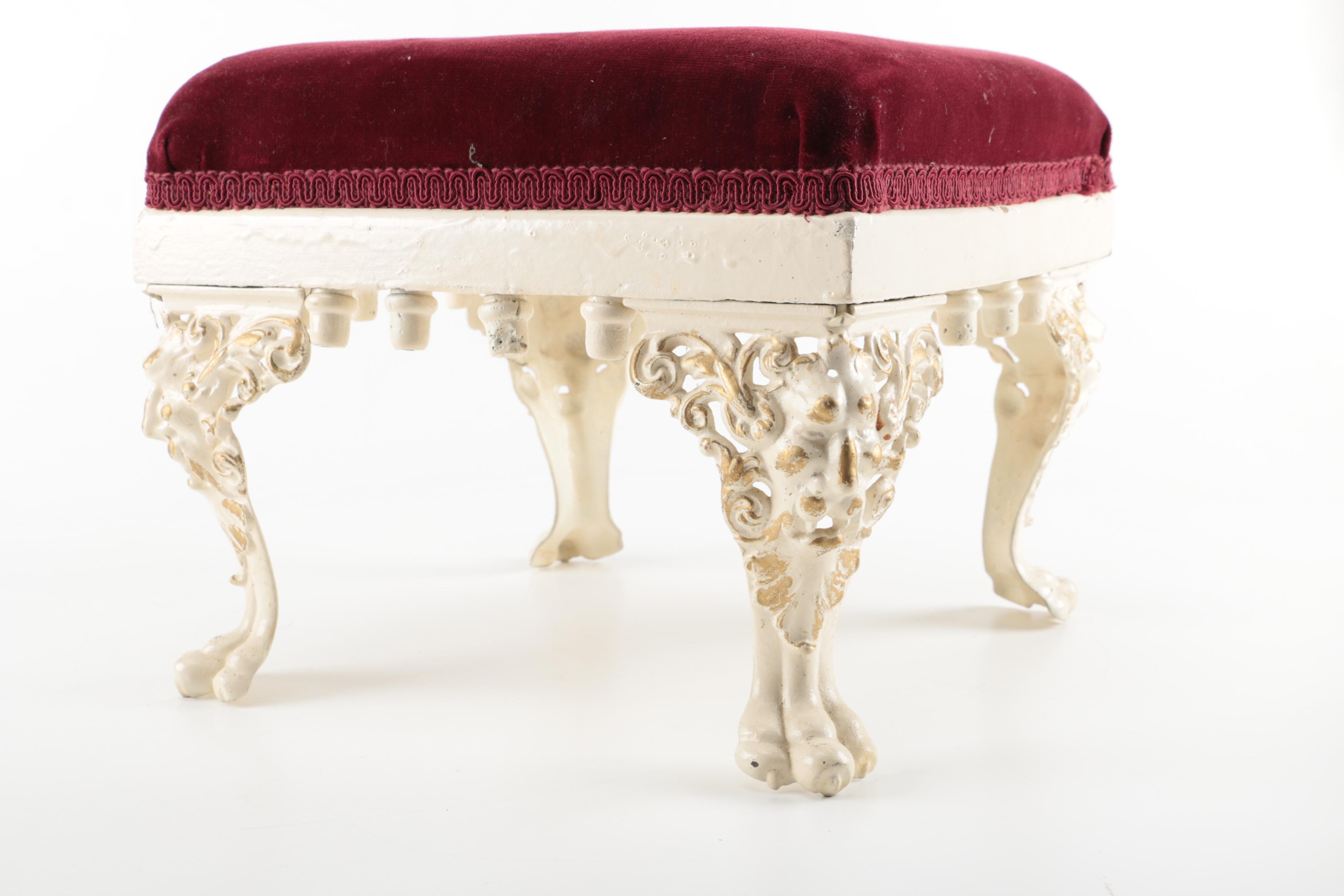 Antique Victorian Cast Iron Footstool, Circa Late 19th Century