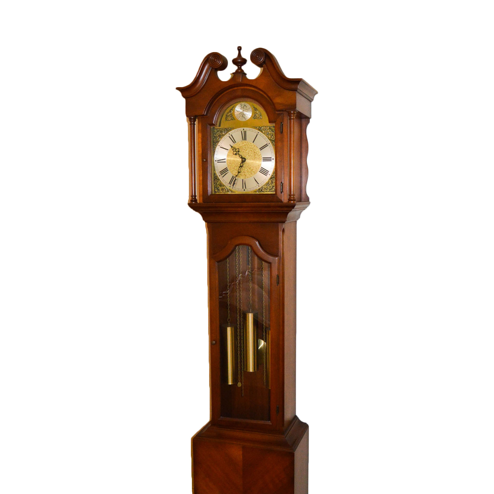 Vintage Queen Anne Style Grandfather Clock by Colonial