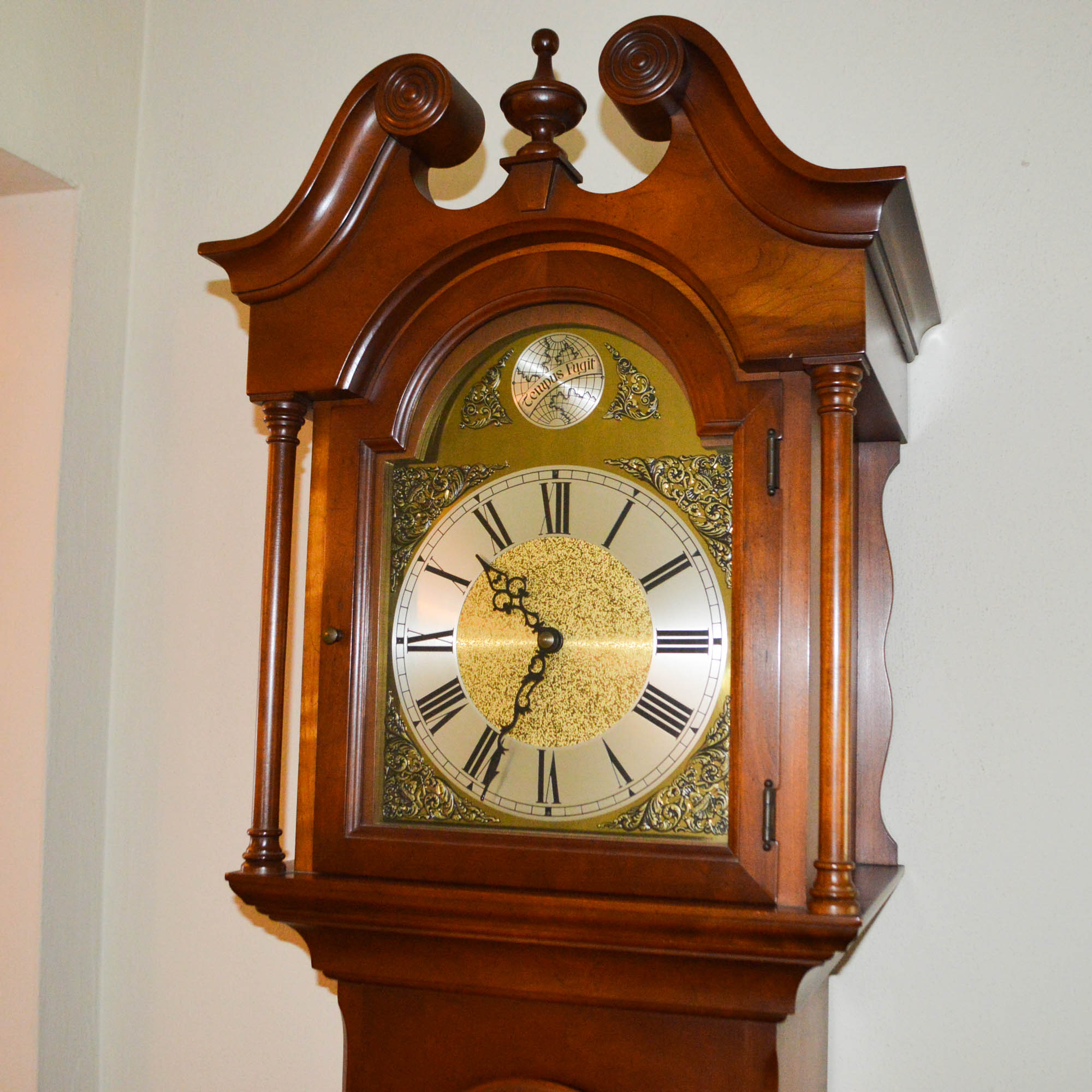 Vintage Queen Anne Style Grandfather Clock by Colonial