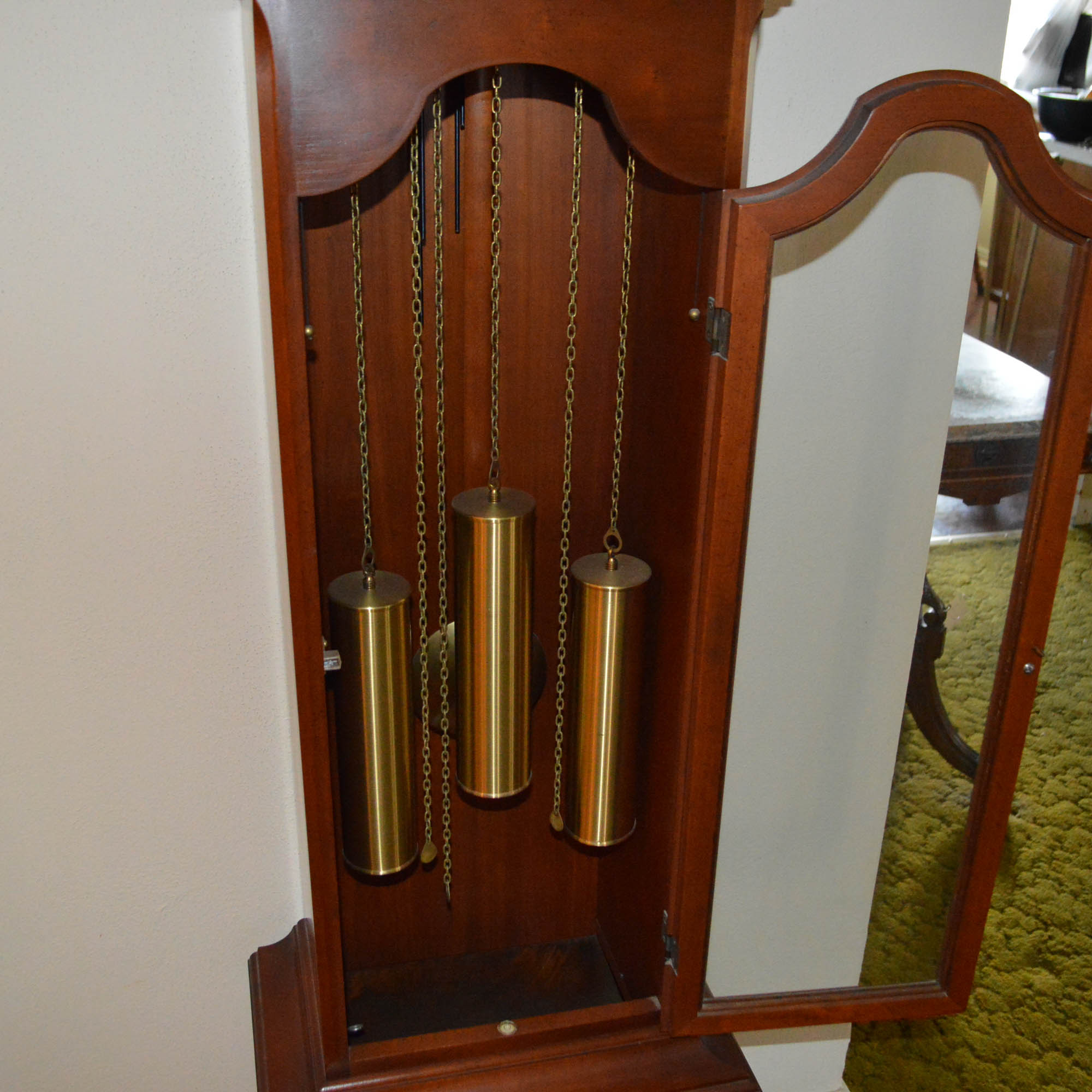 Vintage Queen Anne Style Grandfather Clock by Colonial